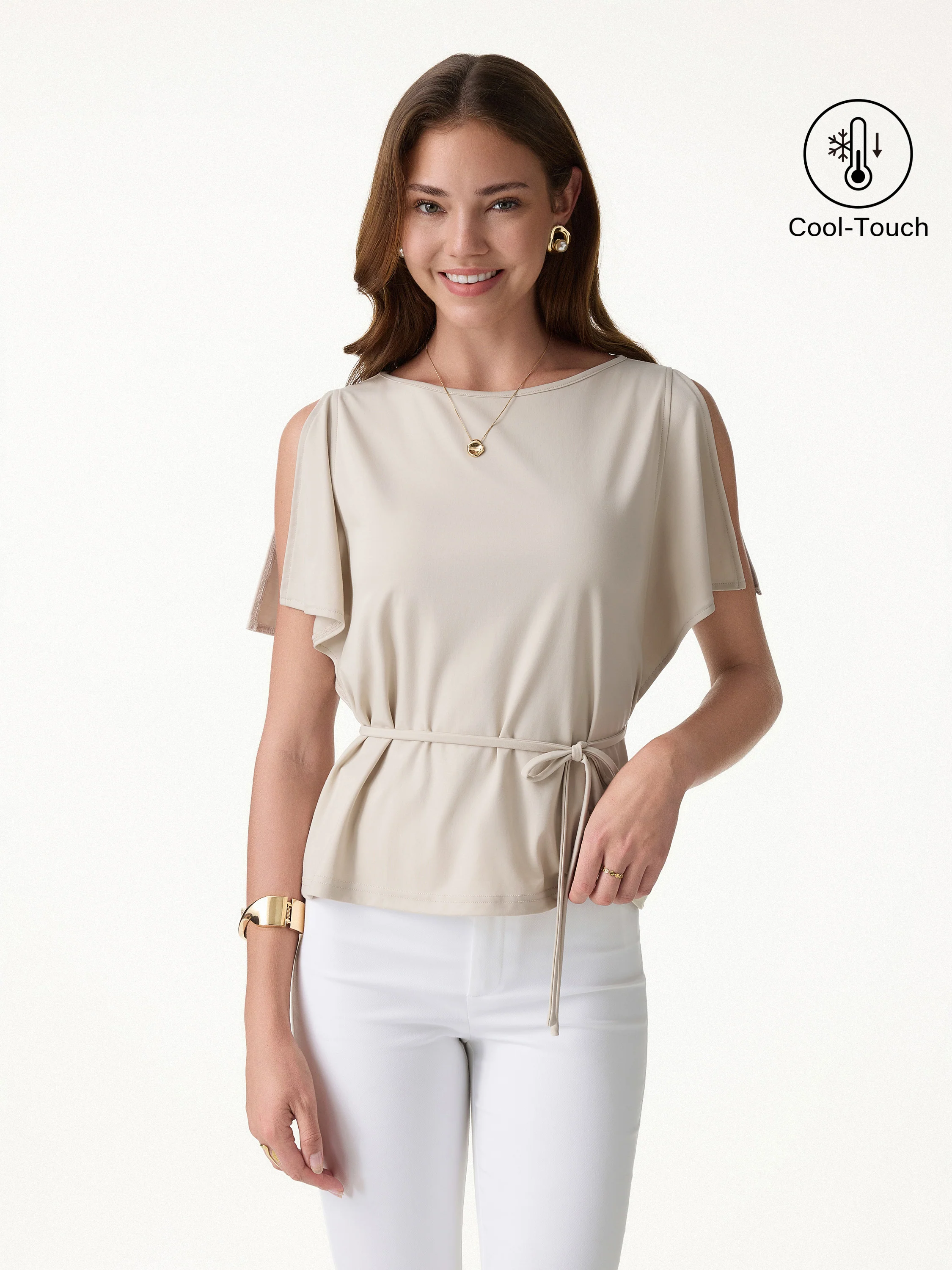 CoolTouch Relaxed Boatneck Self-Tie Top - Image 6