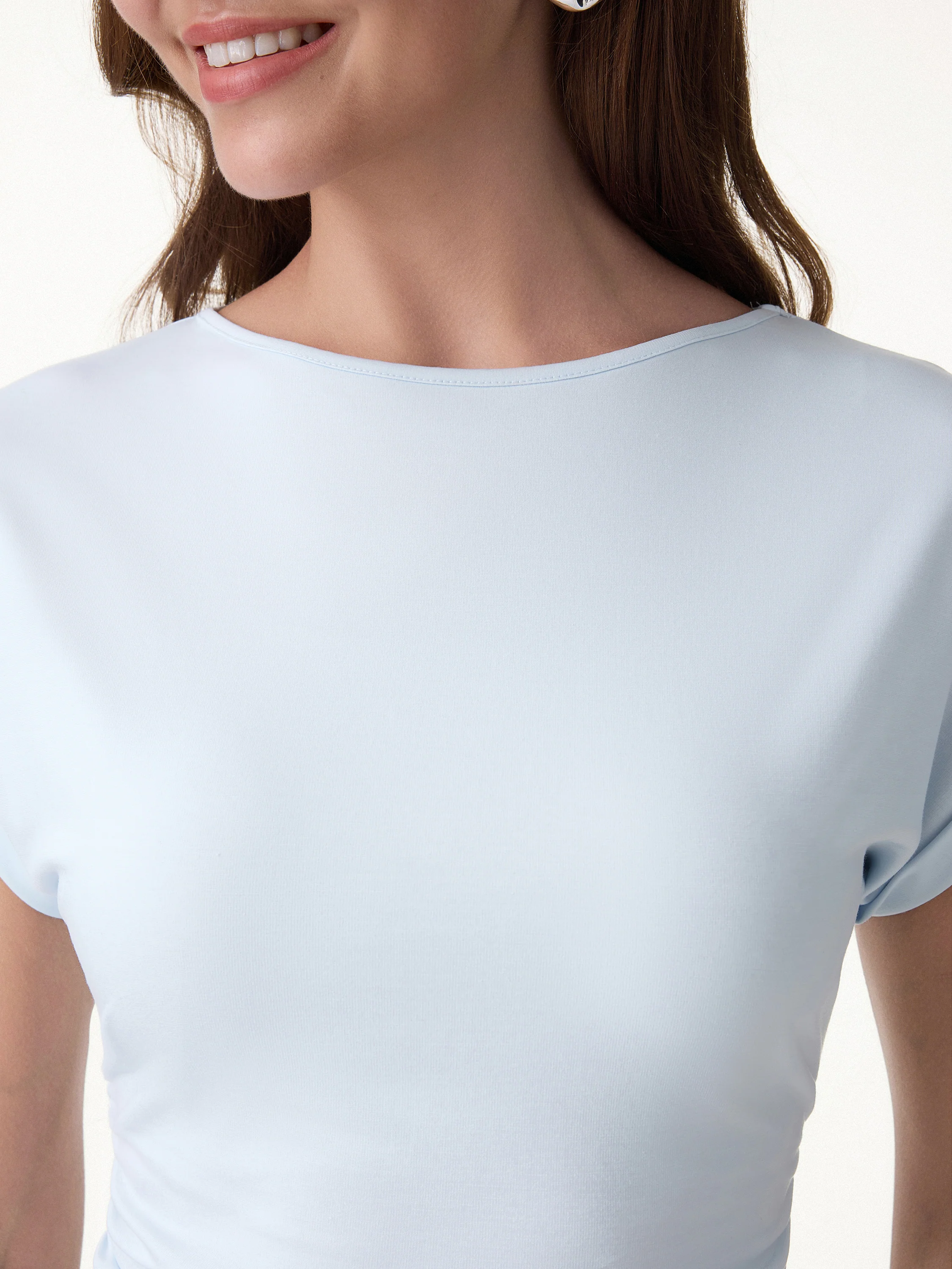 CoolTouch Round Neck Ruched Tee - Image 6
