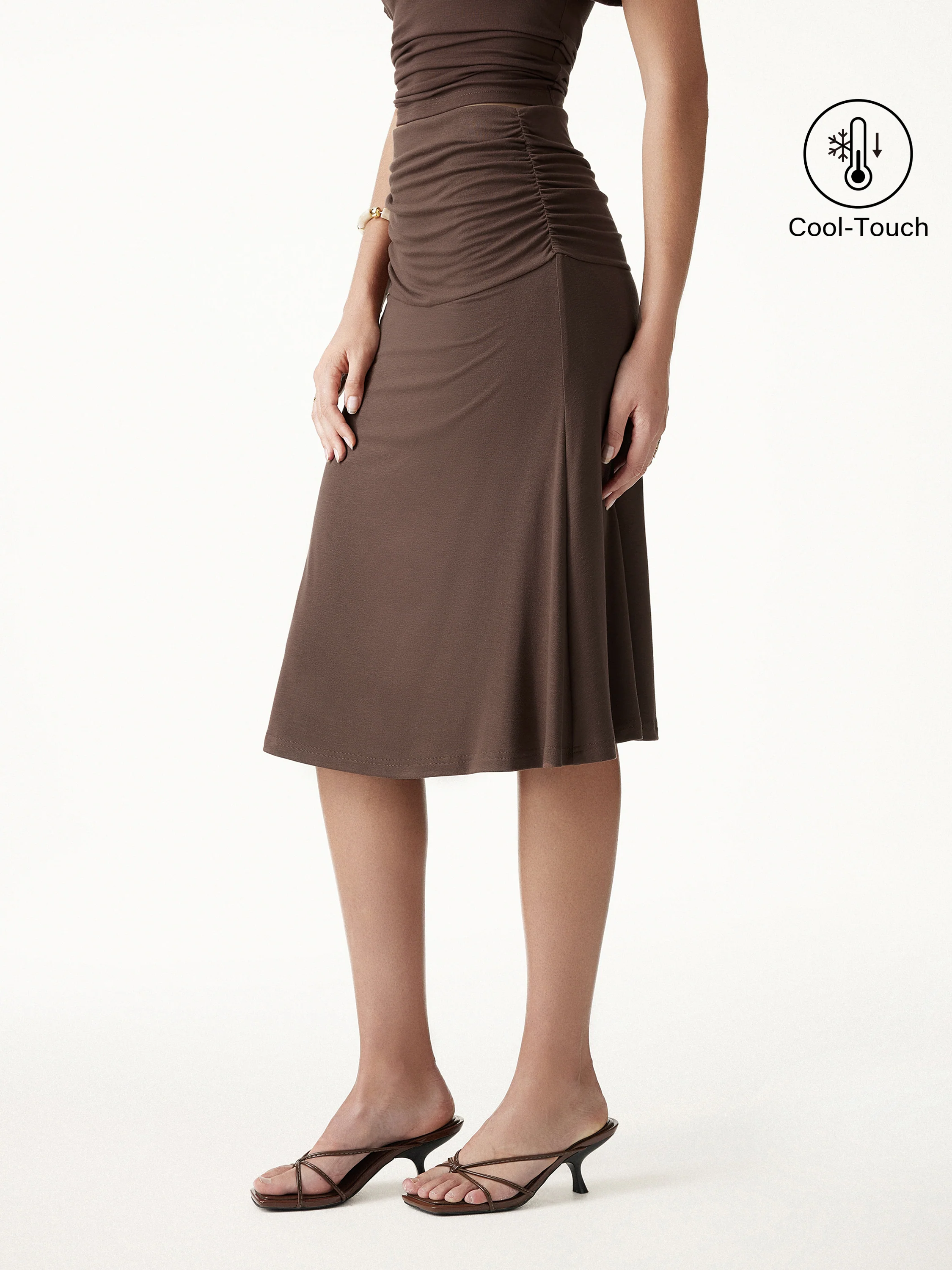 CoolTouch Ruched Midi Mermaid Skirt - Image 7