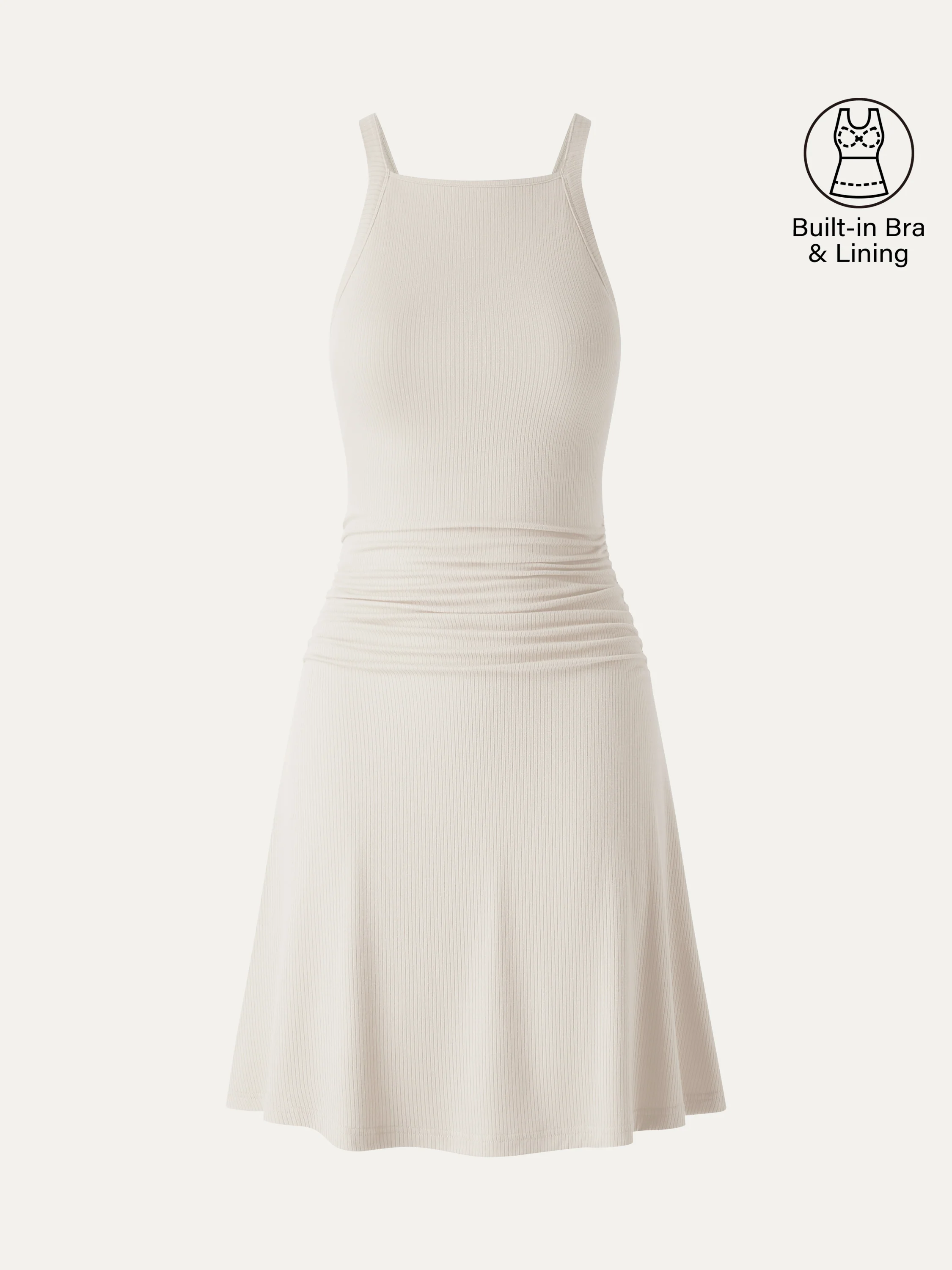 CoolTouch Square Neck Ruched Mini Bra Dress - Image 14