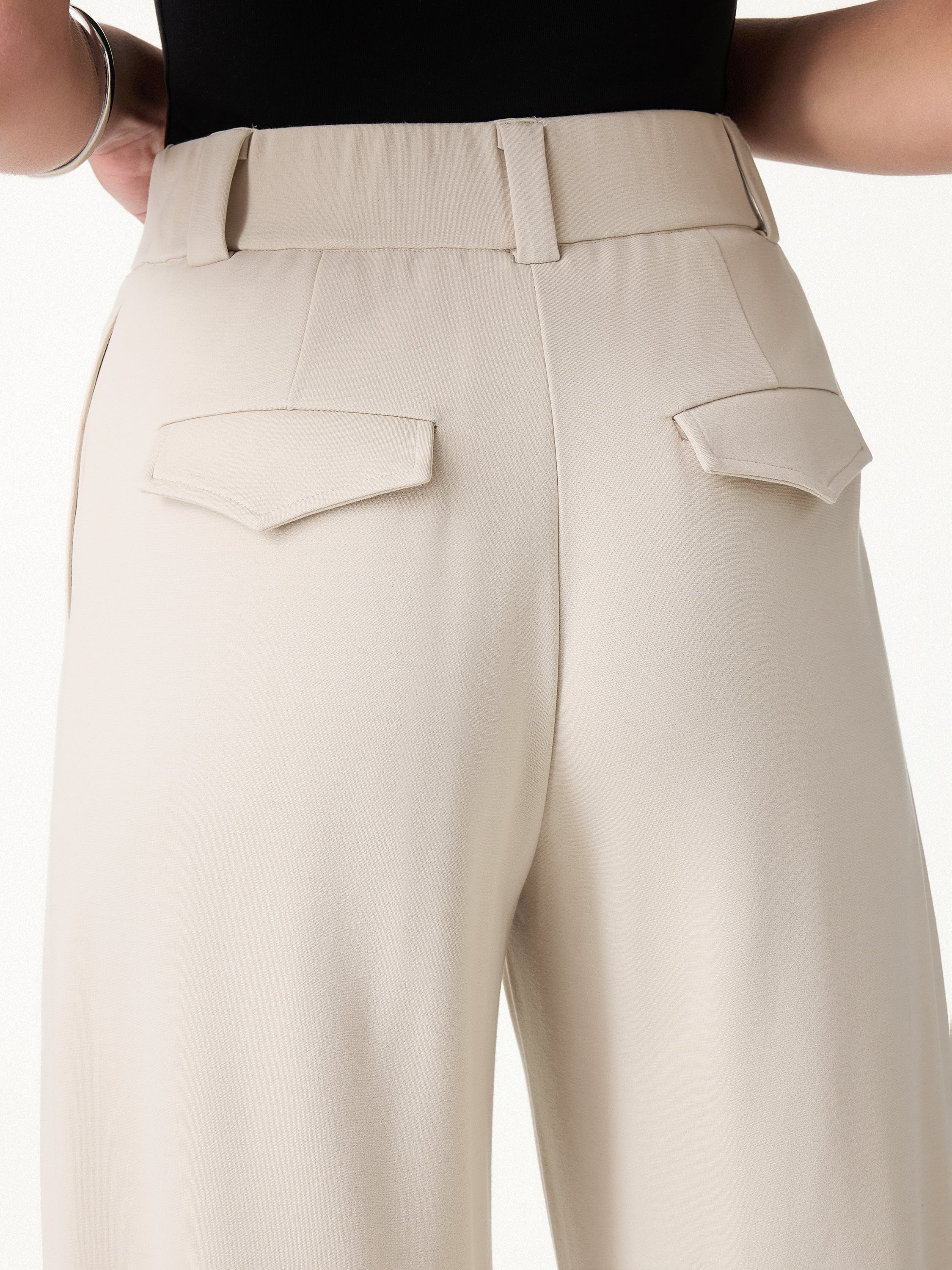 CoolTouch Stretch Ponte High Rise Cropped Barrel Pants - Image 4