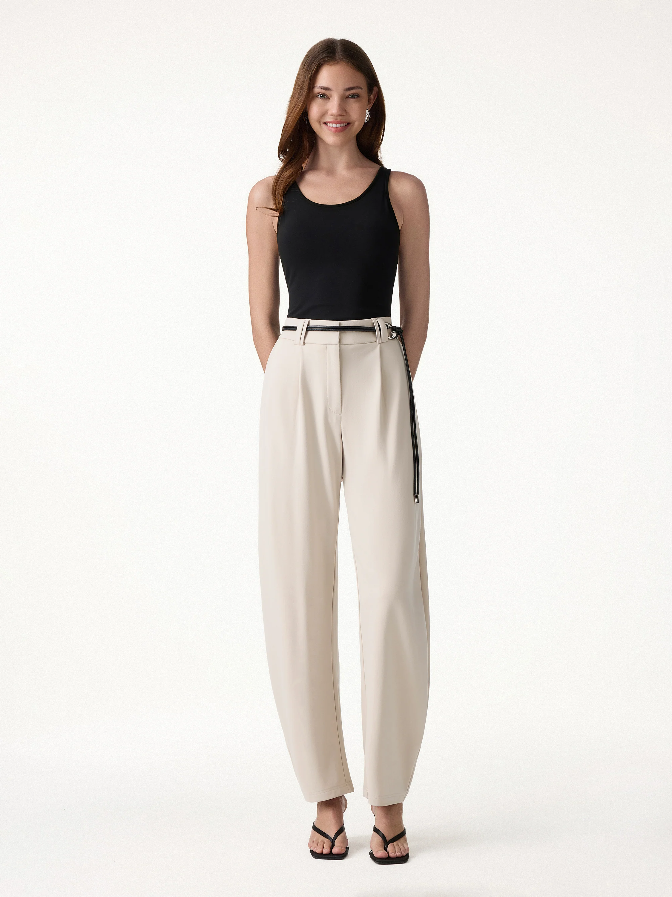 CoolTouch Stretch Ponte High Rise Cropped Barrel Pants - Image 5