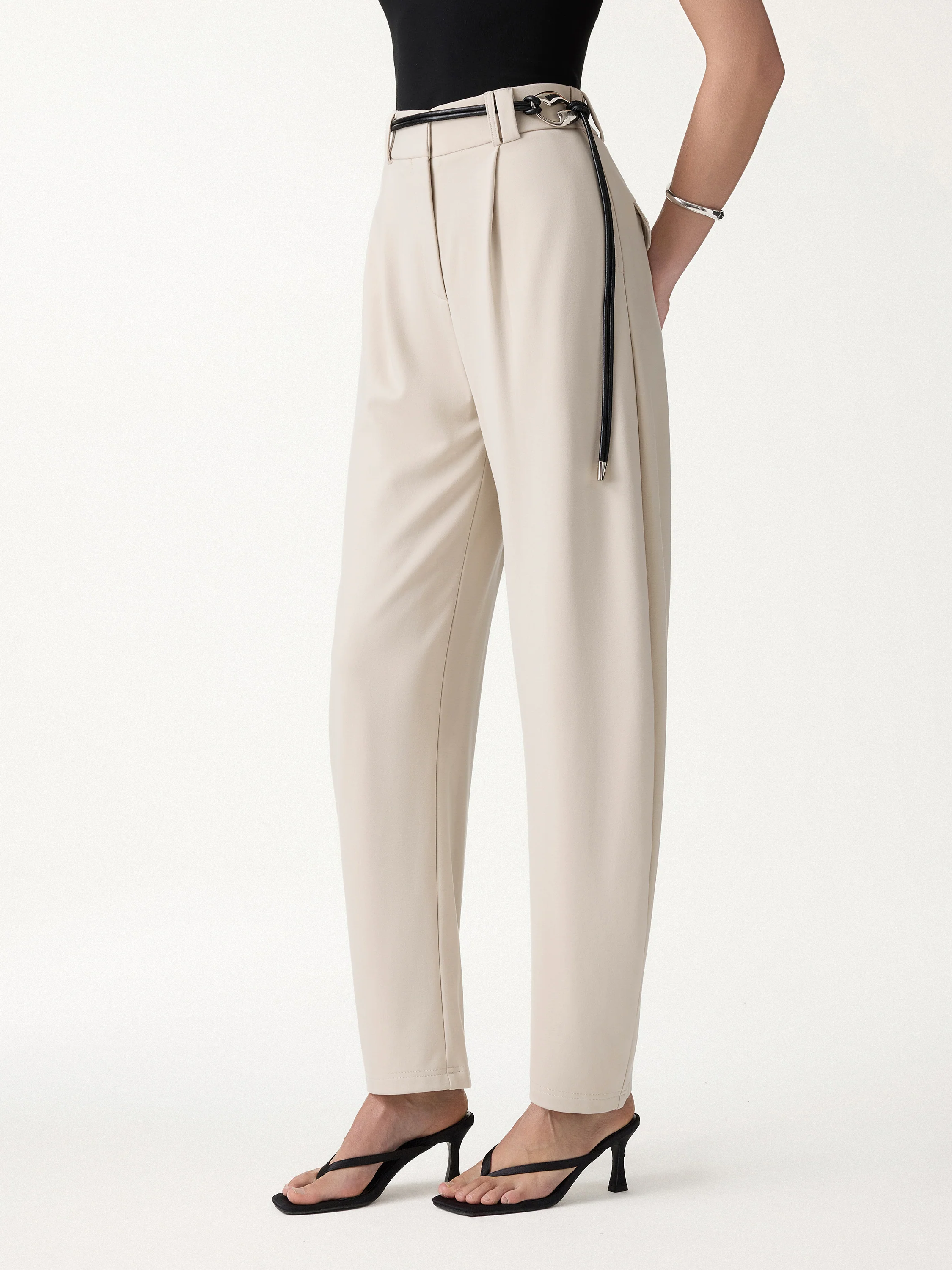 CoolTouch Stretch Ponte High Rise Cropped Barrel Pants - Image 7
