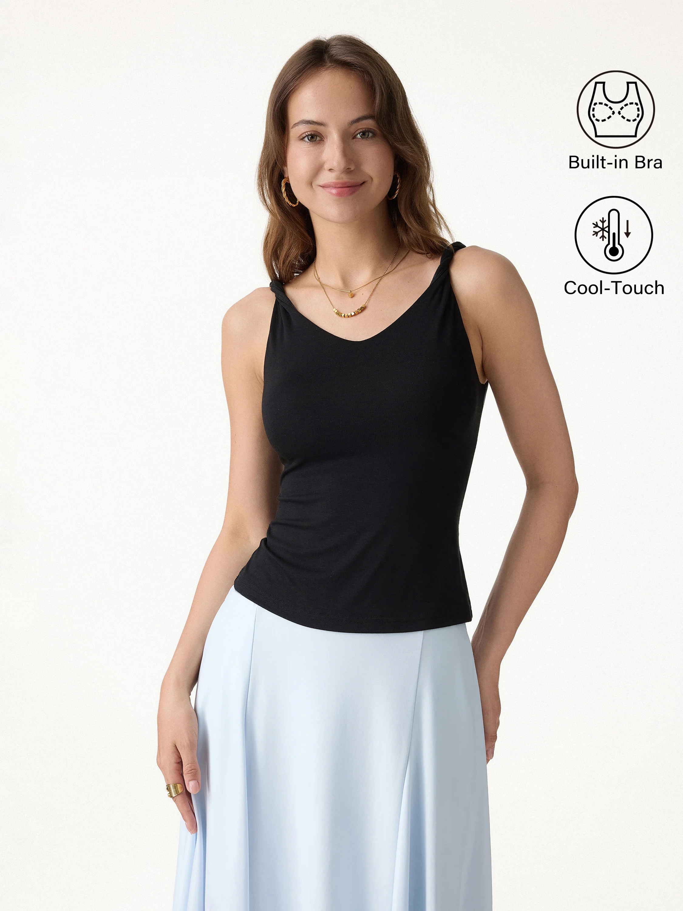CoolTouch Twisted Strap V-Neck Bra Tank - Image 6