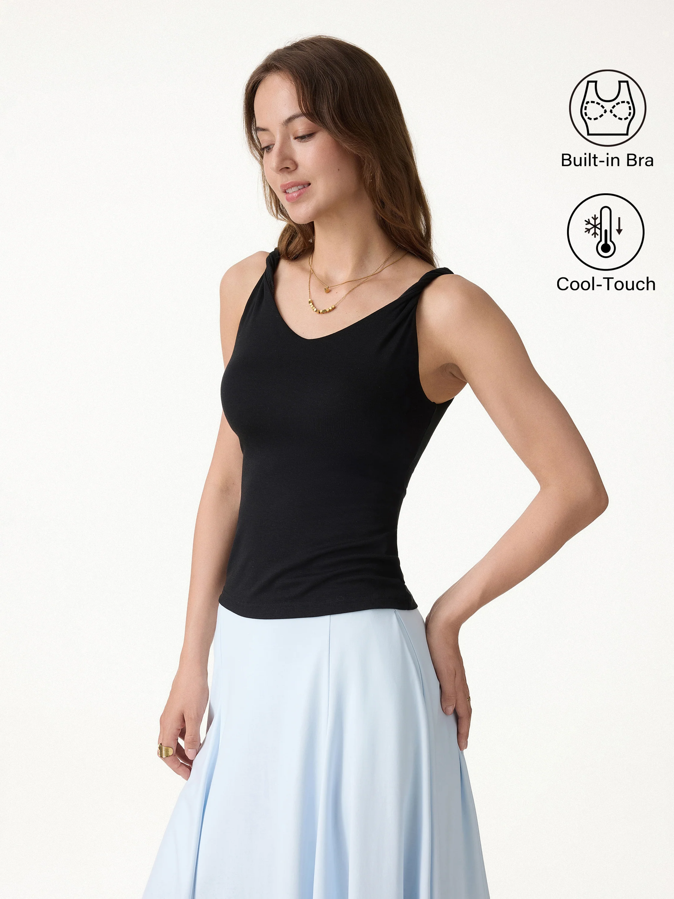 CoolTouch Twisted Strap V-Neck Bra Tank - Image 8