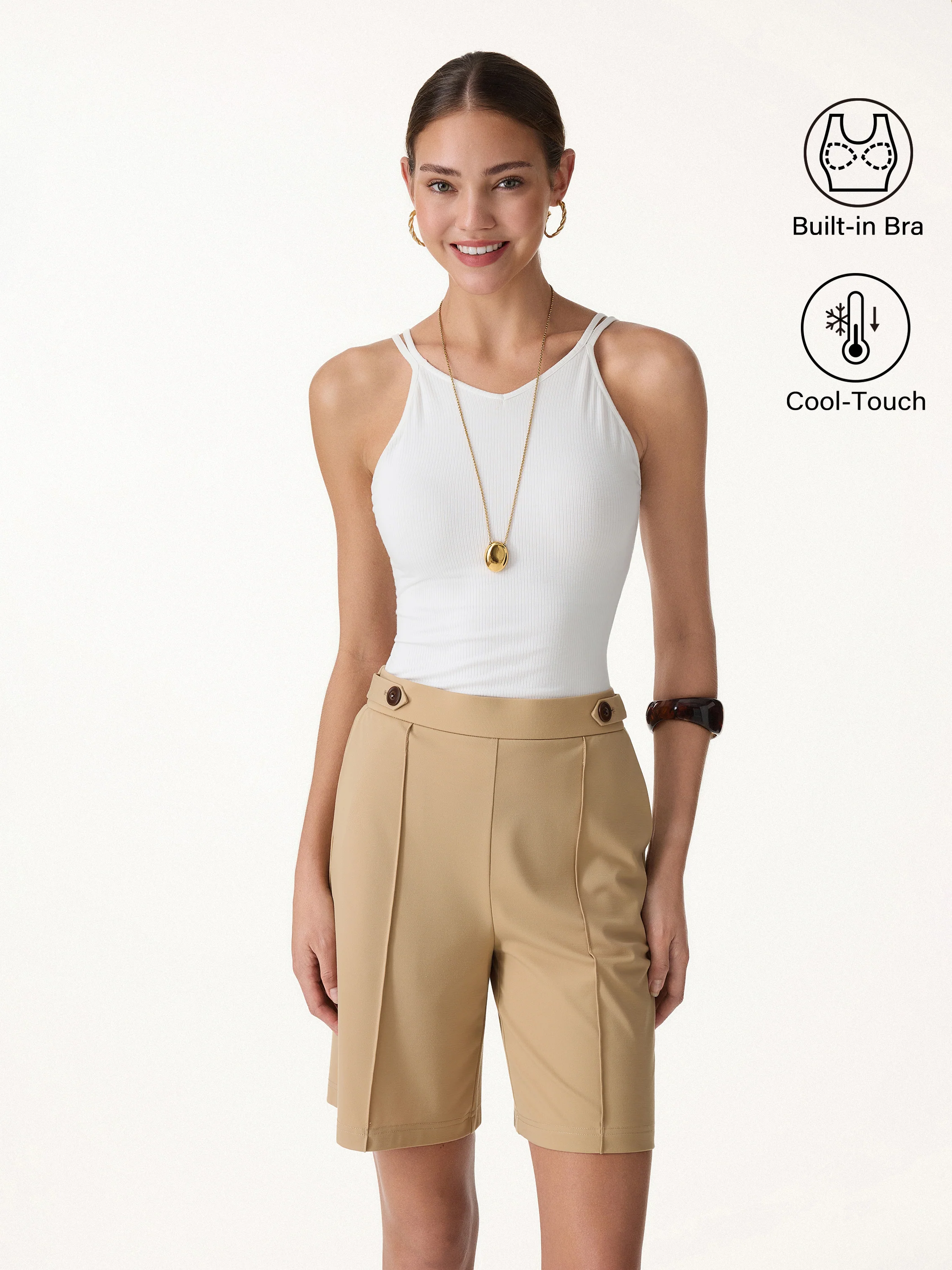 CoolTouch V-Neck Spaghetti Bra Tank