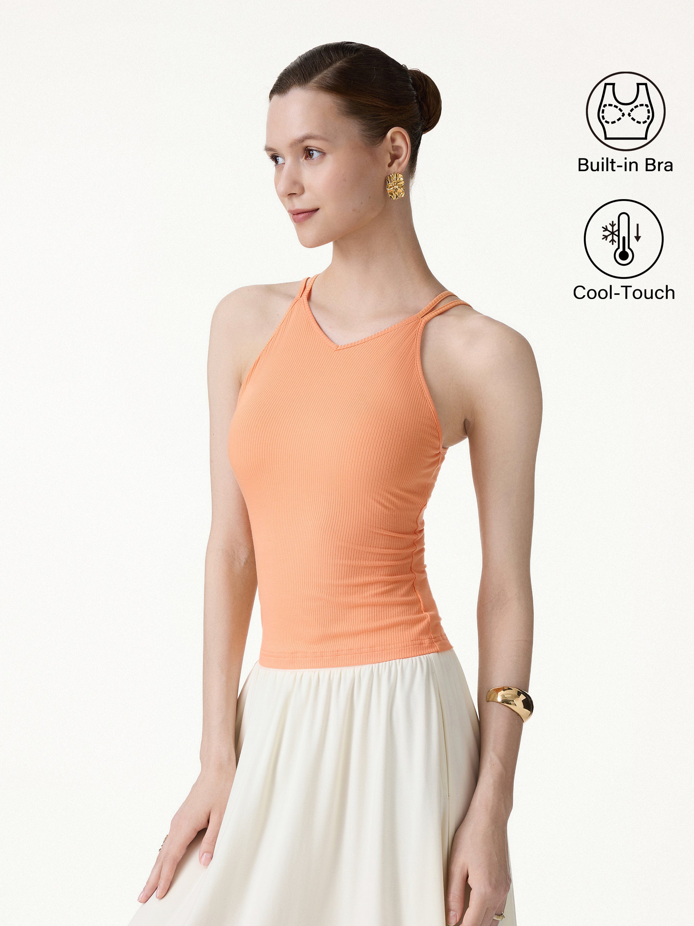 CoolTouch V-Neck Spaghetti Bra Tank - Image 7