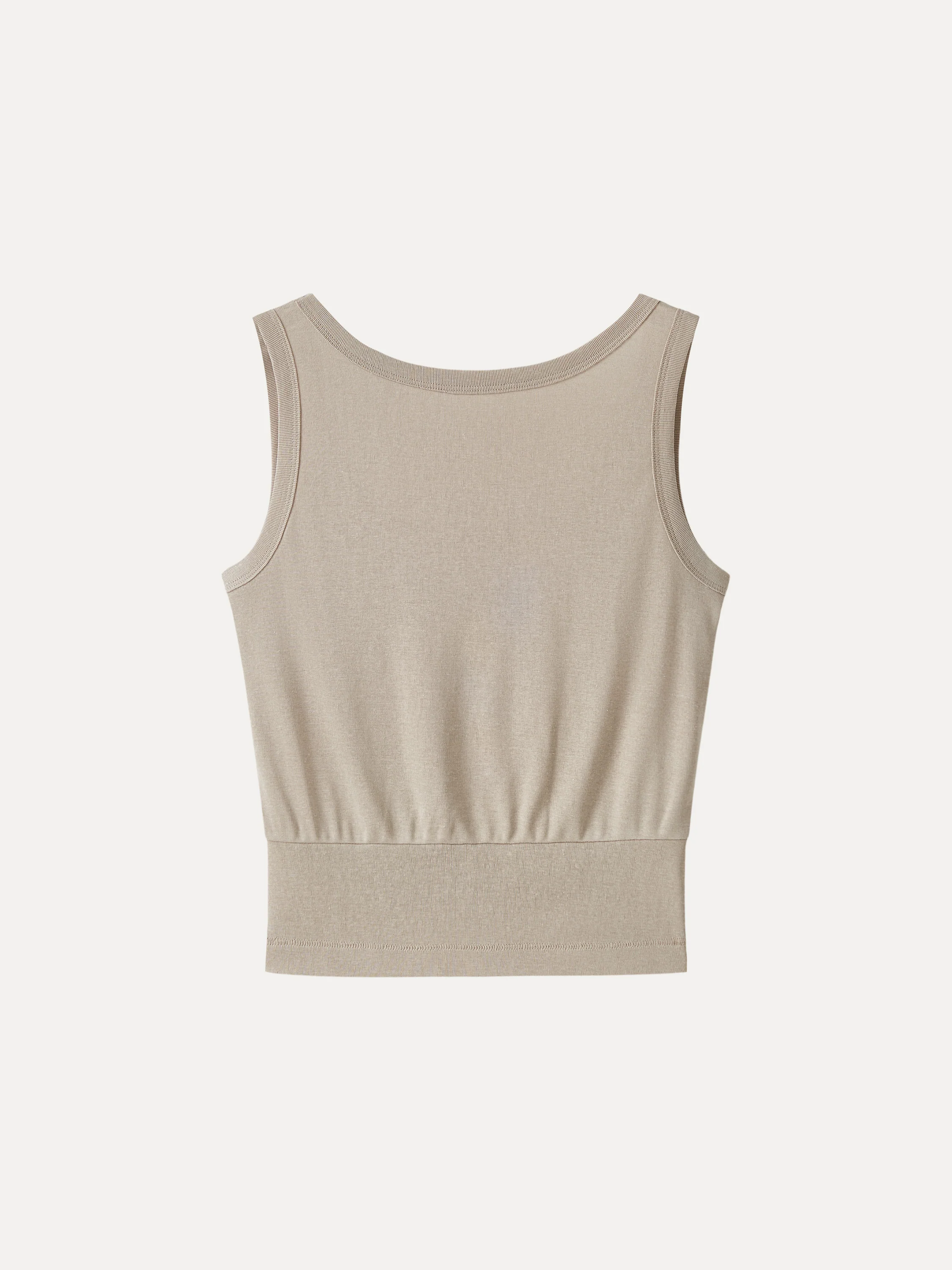 Cotton-Linen Blend Reversible Boatneck Low Back Top - Image 15
