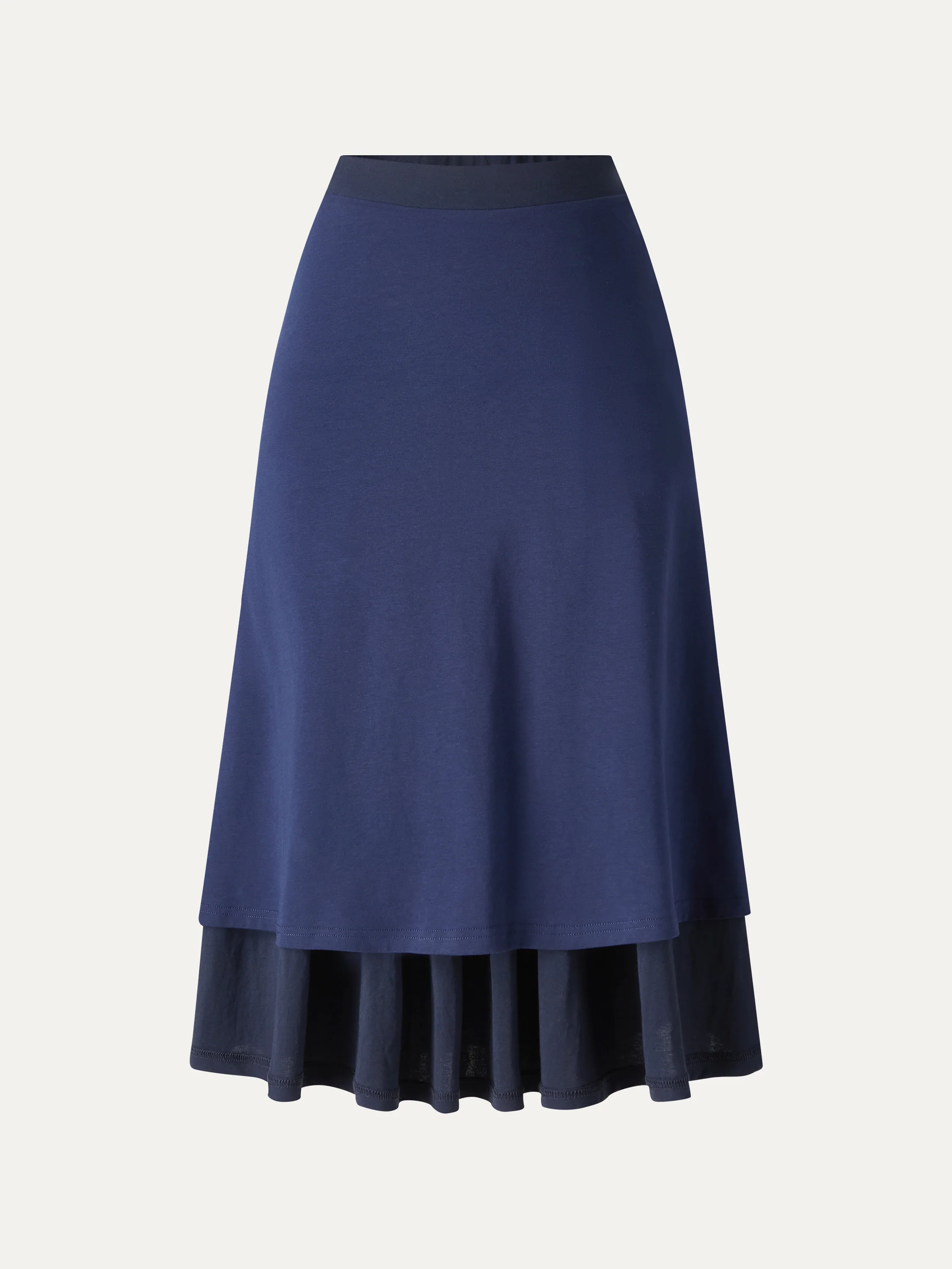 Cotton-Linen Gathered Midi Skirt with Pockets - Image 9