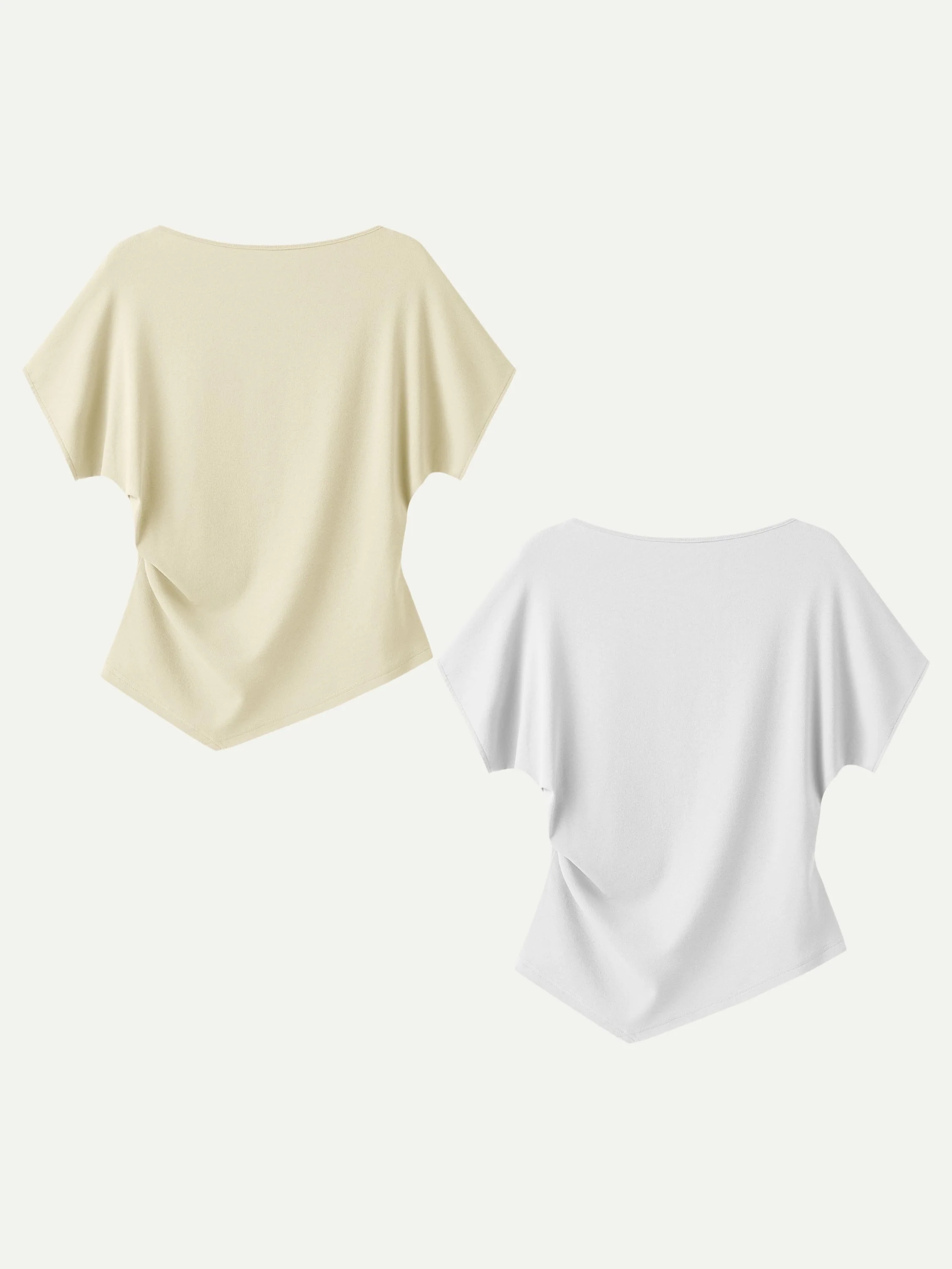Cotton Lyocell Boatneck Angled Summer Tee - Image 22