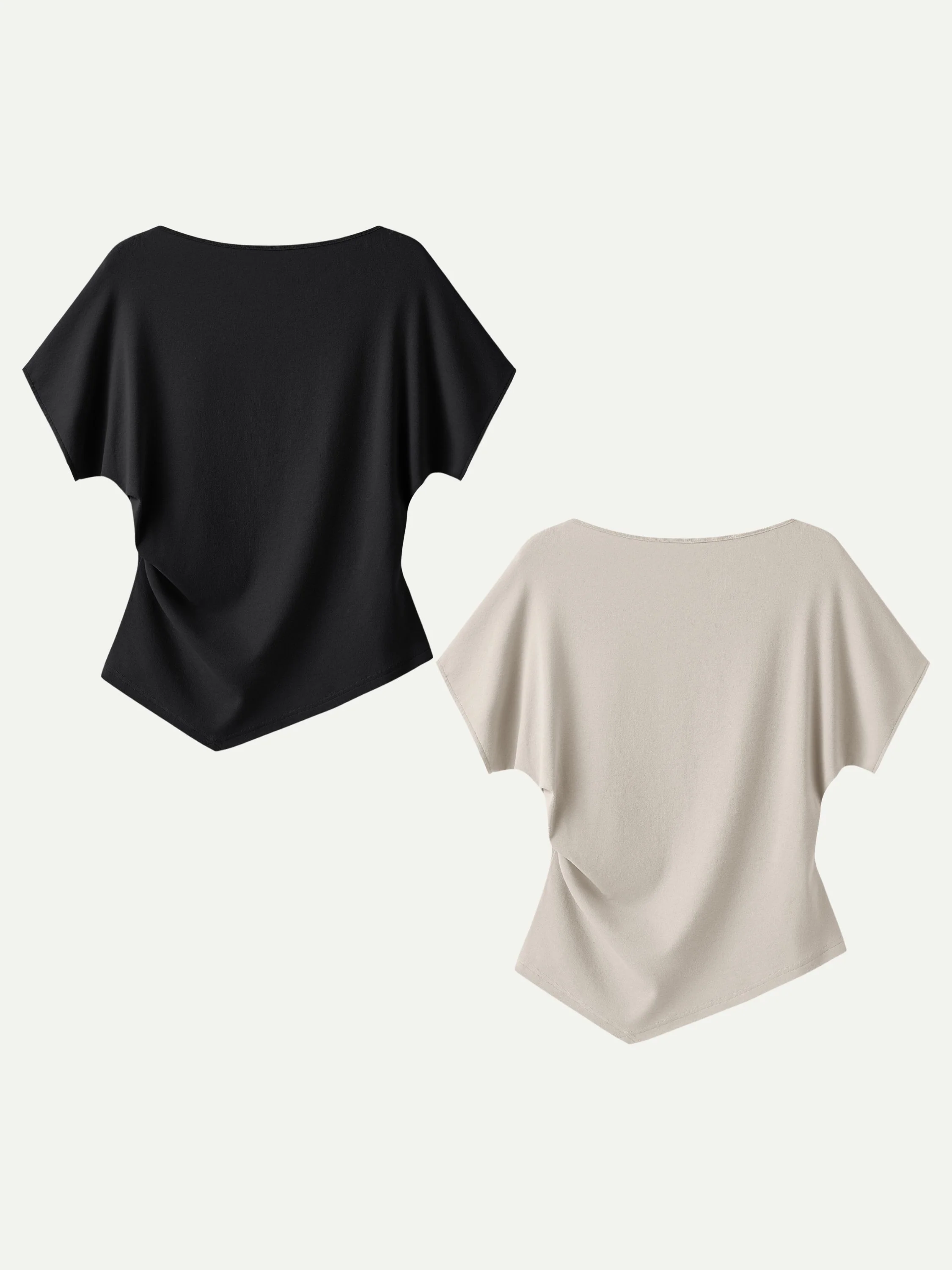 Cotton Lyocell Boatneck Angled Summer Tee - Image 24