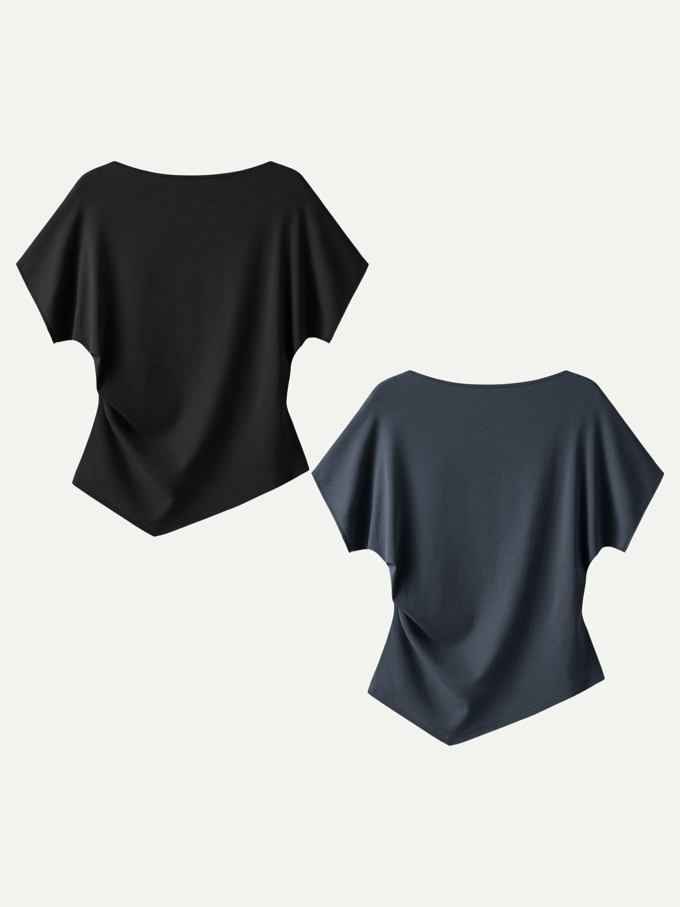 Cotton Lyocell Boatneck Angled Summer Tee - Image 25