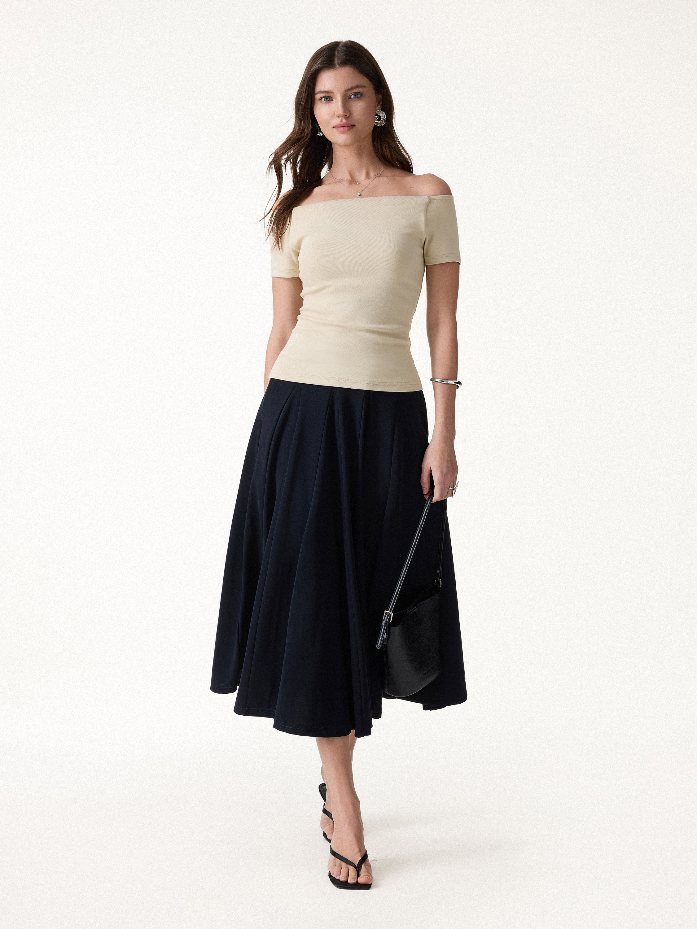 Cotton Lyocell Non-Slip Off-the-Shoulder Bra Top - Image 6