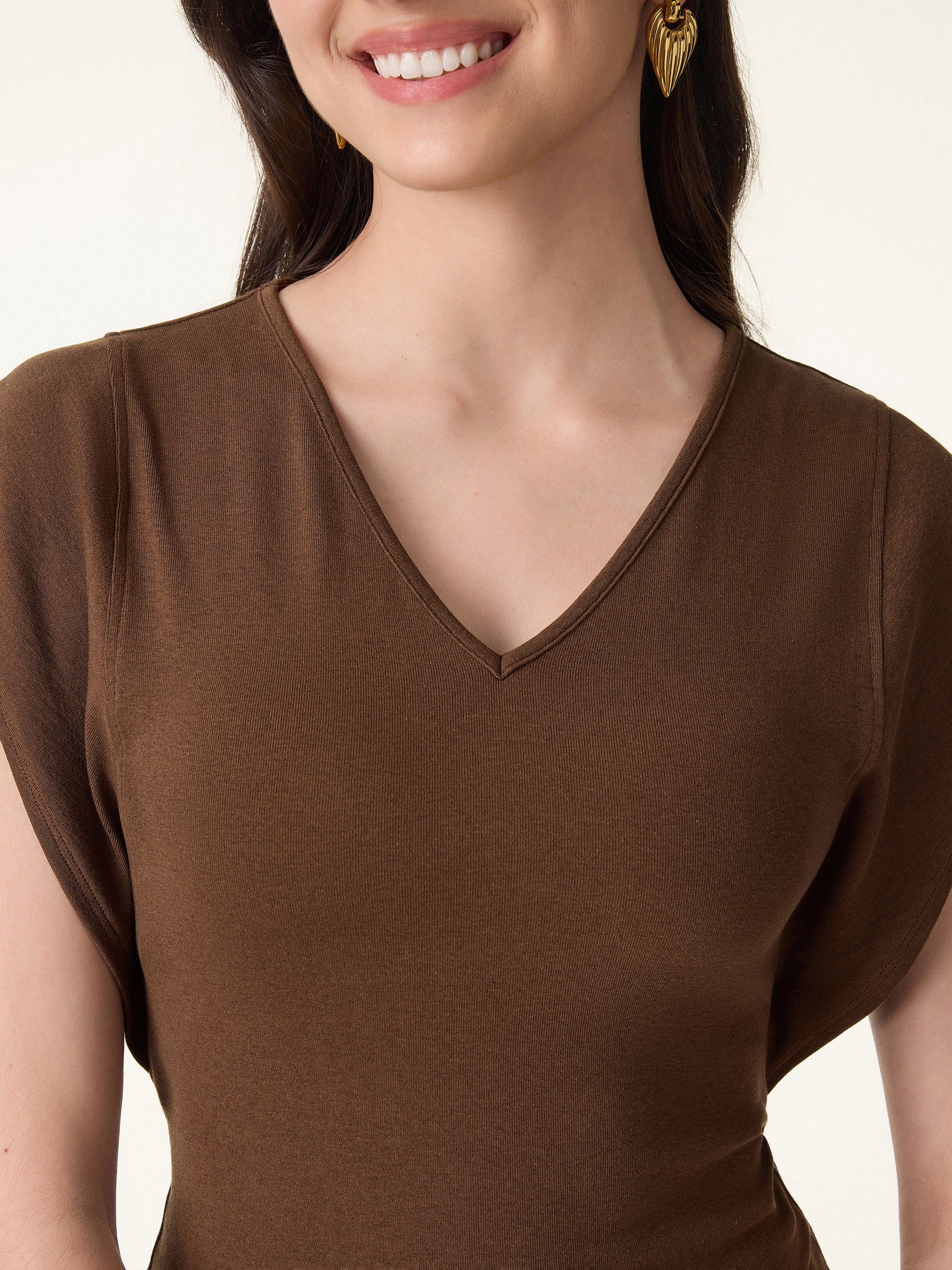 Cotton Lyocell V-Neck Summer Tee - Image 8