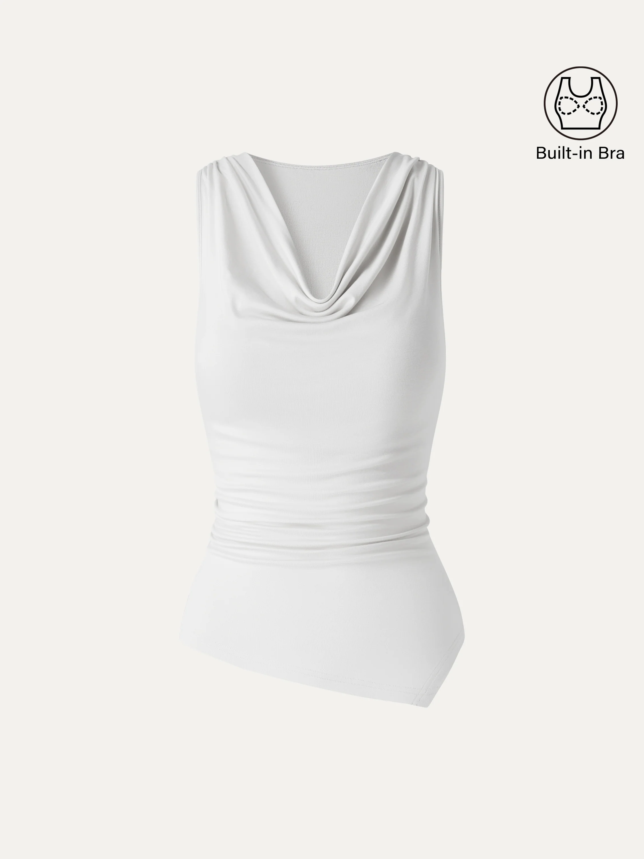 Cowl Neck Asymmetrical Sleeveless Bra Top - Image 11