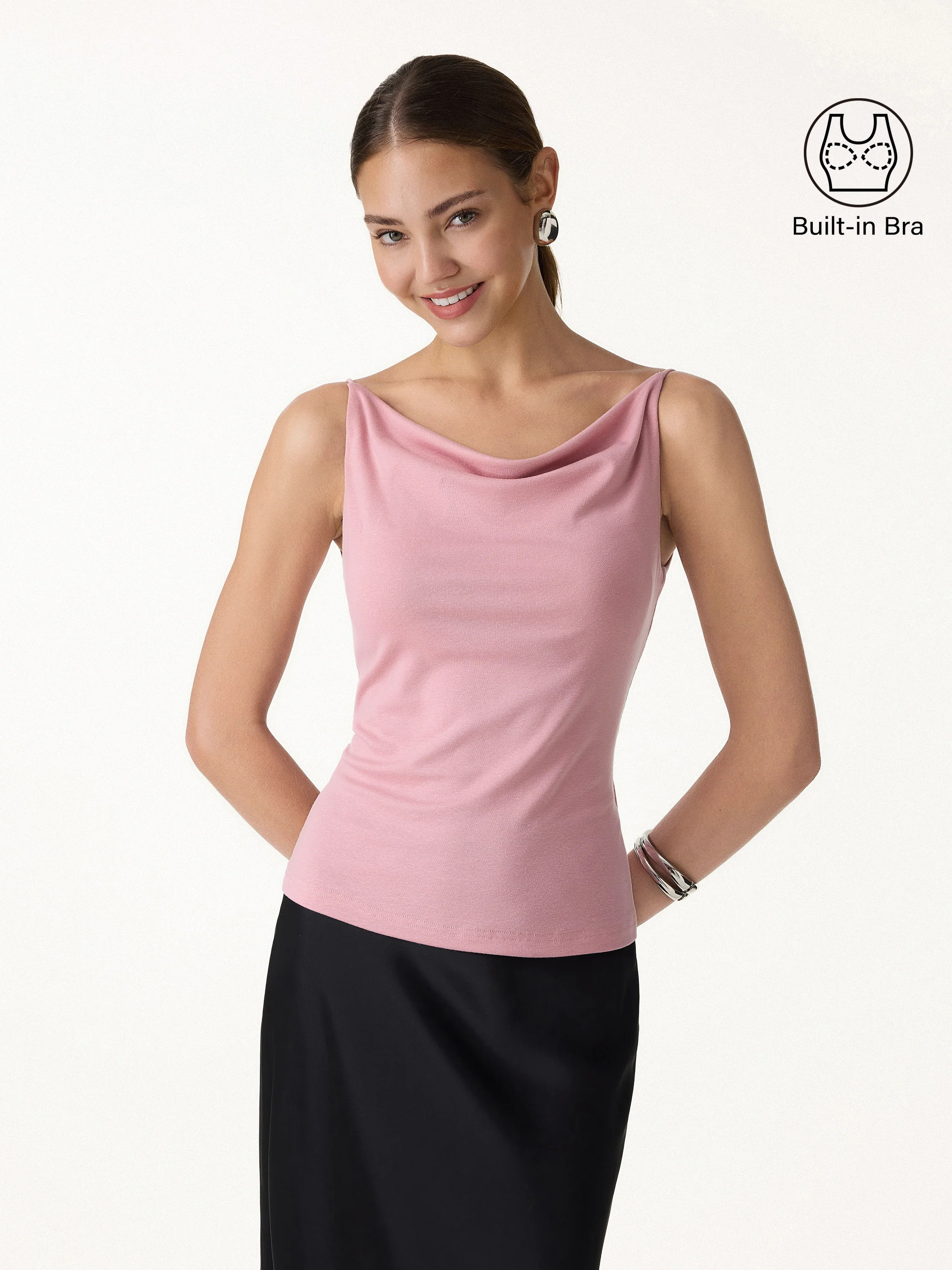 Cowl Neck Bra Tank