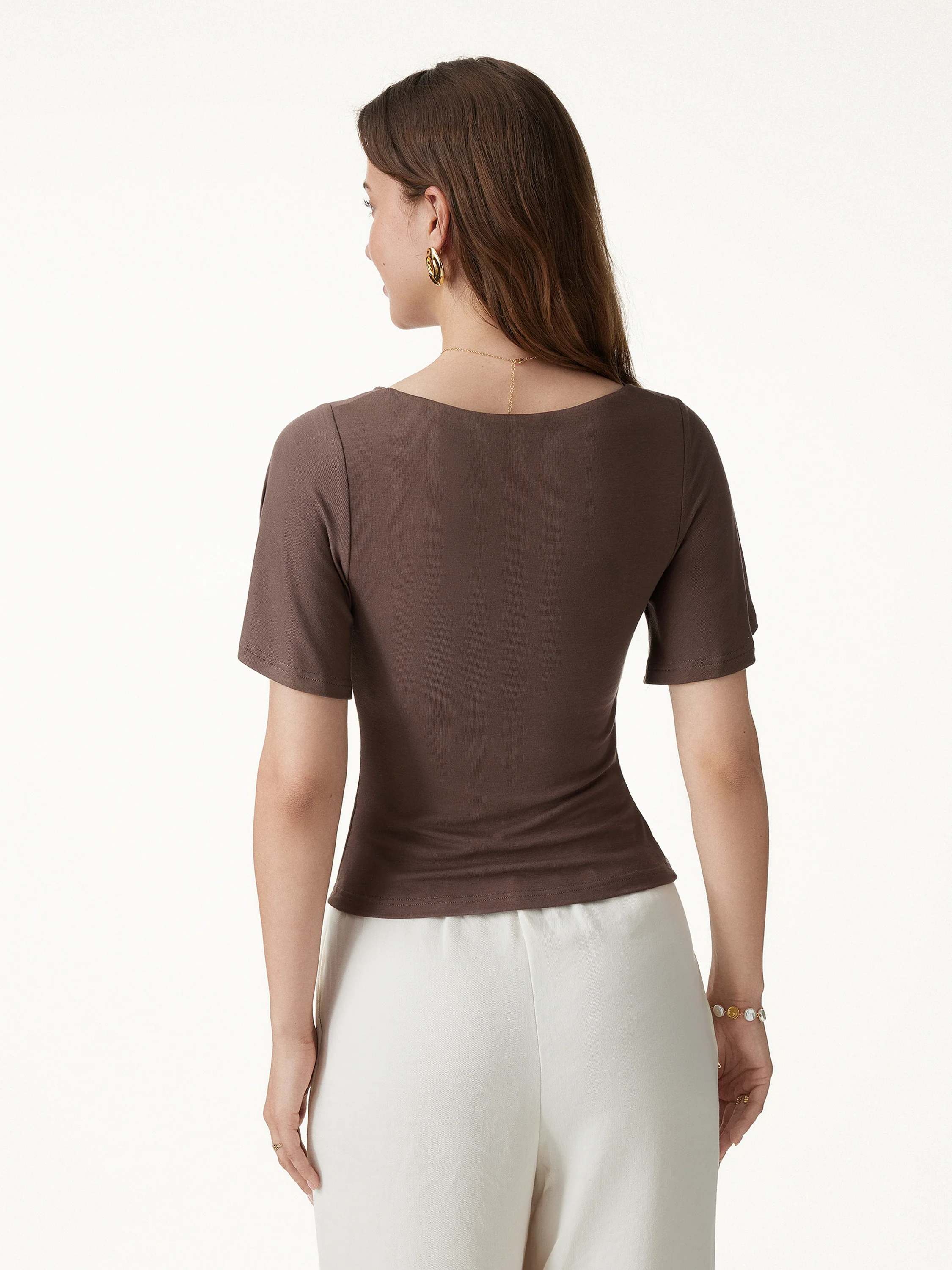 Cowl Neck Flutter Sleeve Bra Top - Image 7