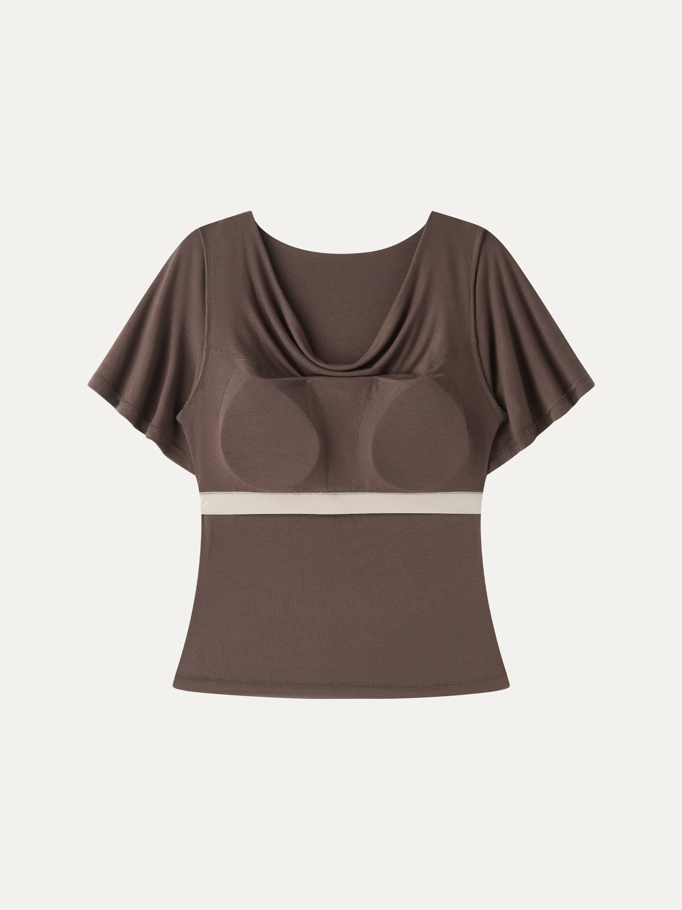Cowl Neck Flutter Sleeve Bra Top - Image 8