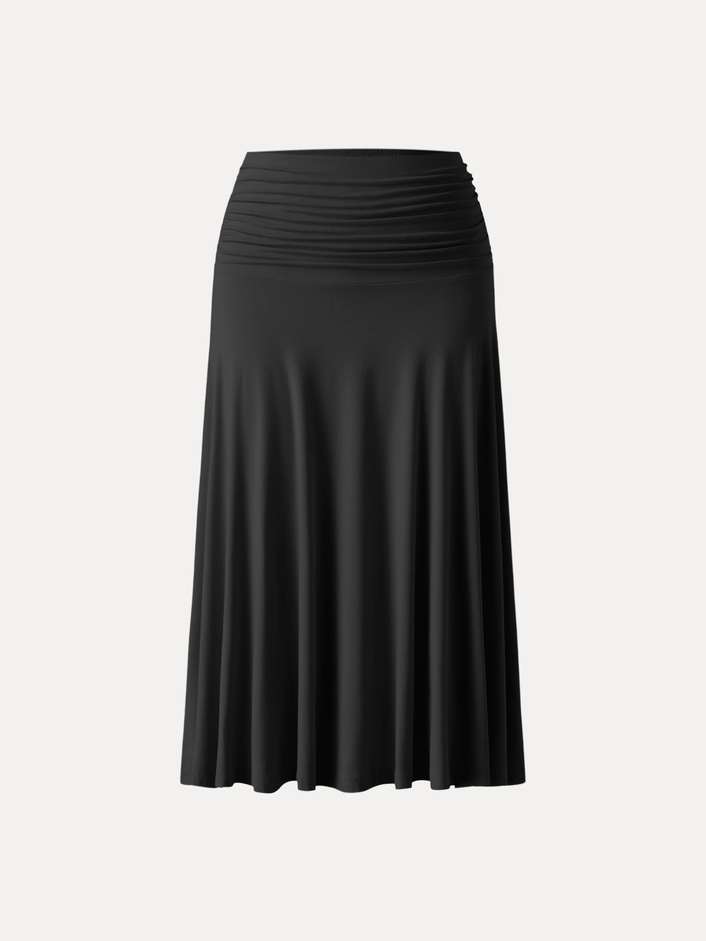 Flowy Side Ruched A-line Midi Skirt - Image 15