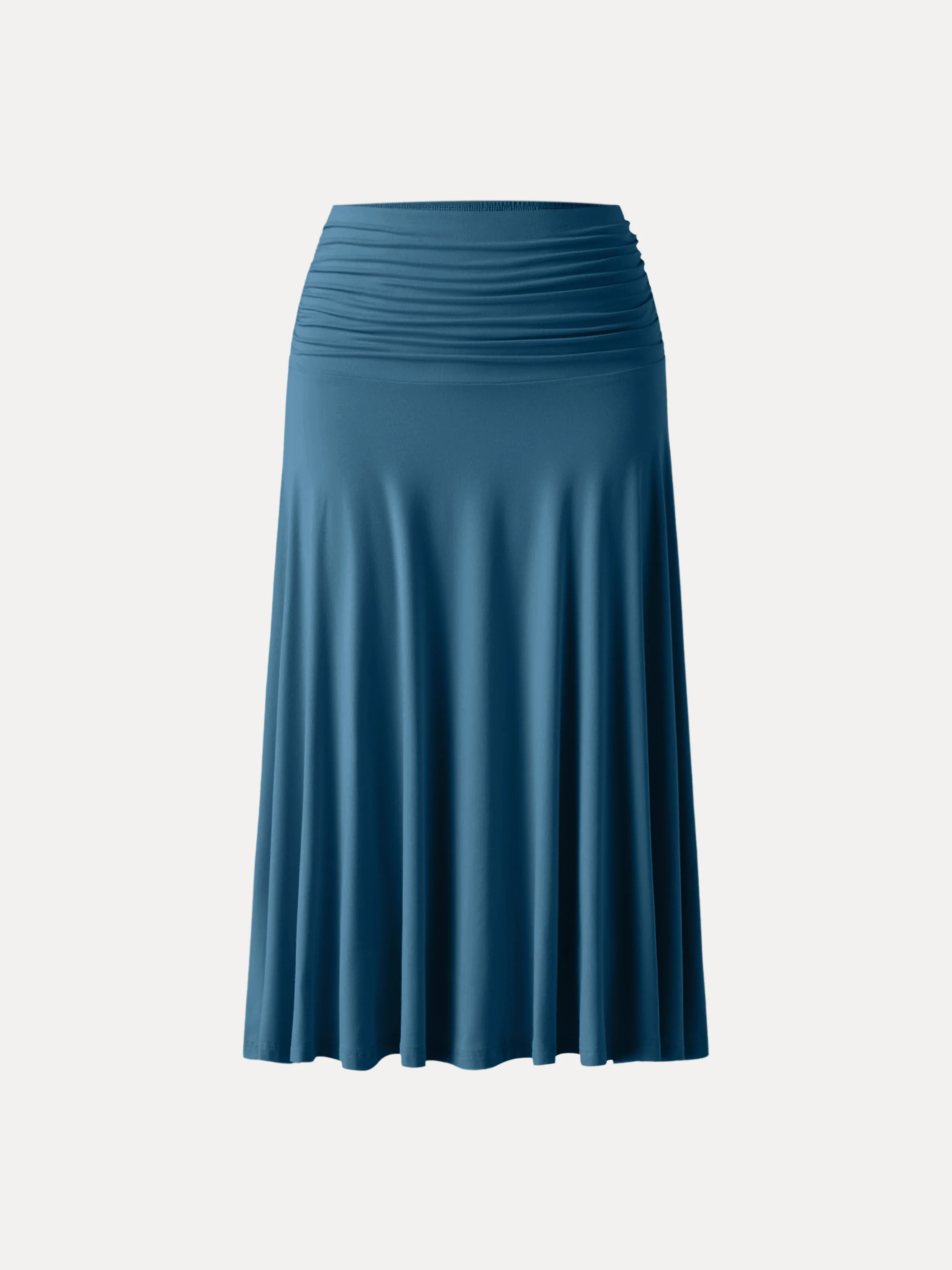 Flowy Side Ruched A-line Midi Skirt - Image 17