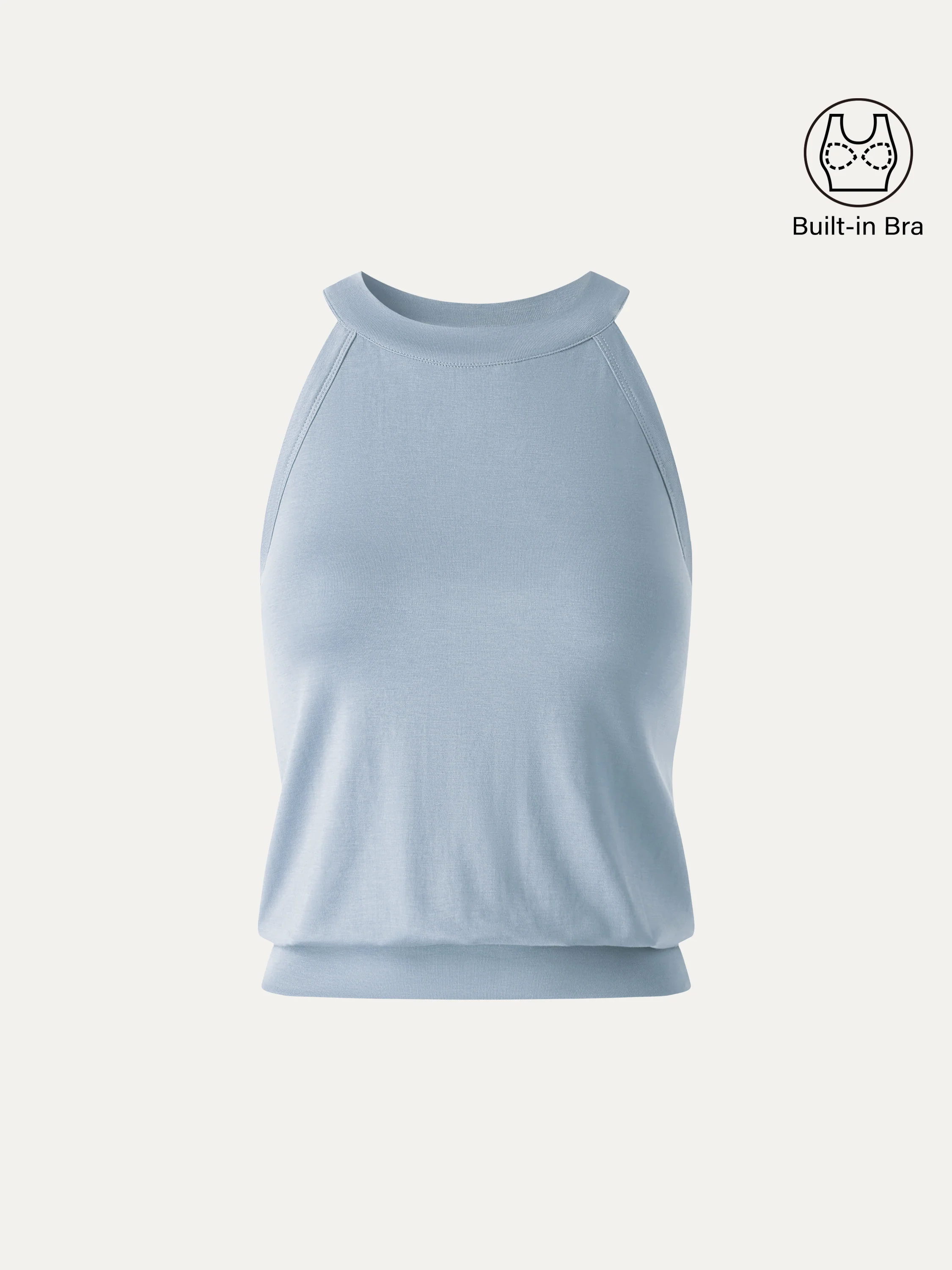 Halter Neck Banded Hem Bra Tank - Image 12