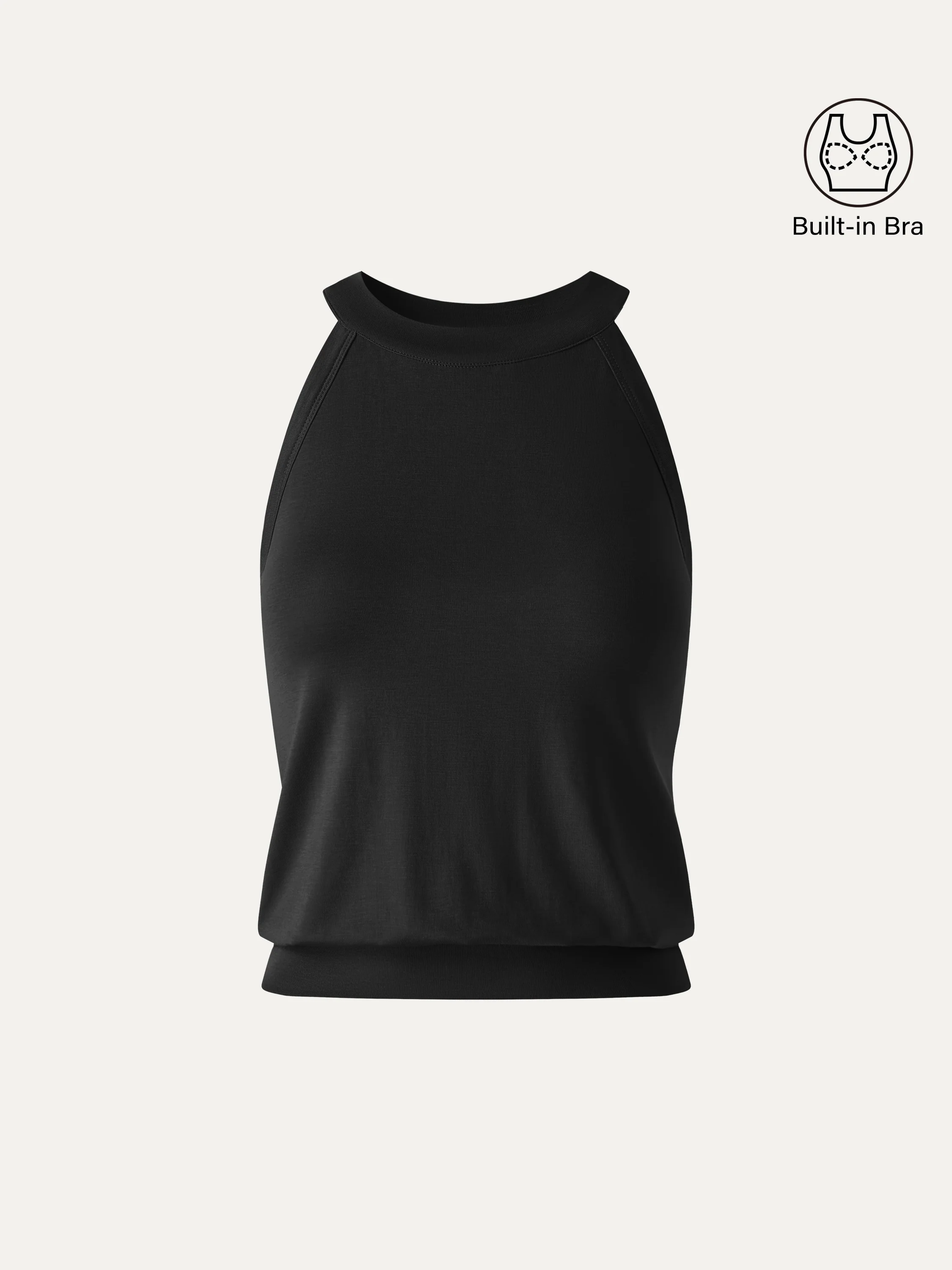 Halter Neck Banded Hem Bra Tank - Image 14