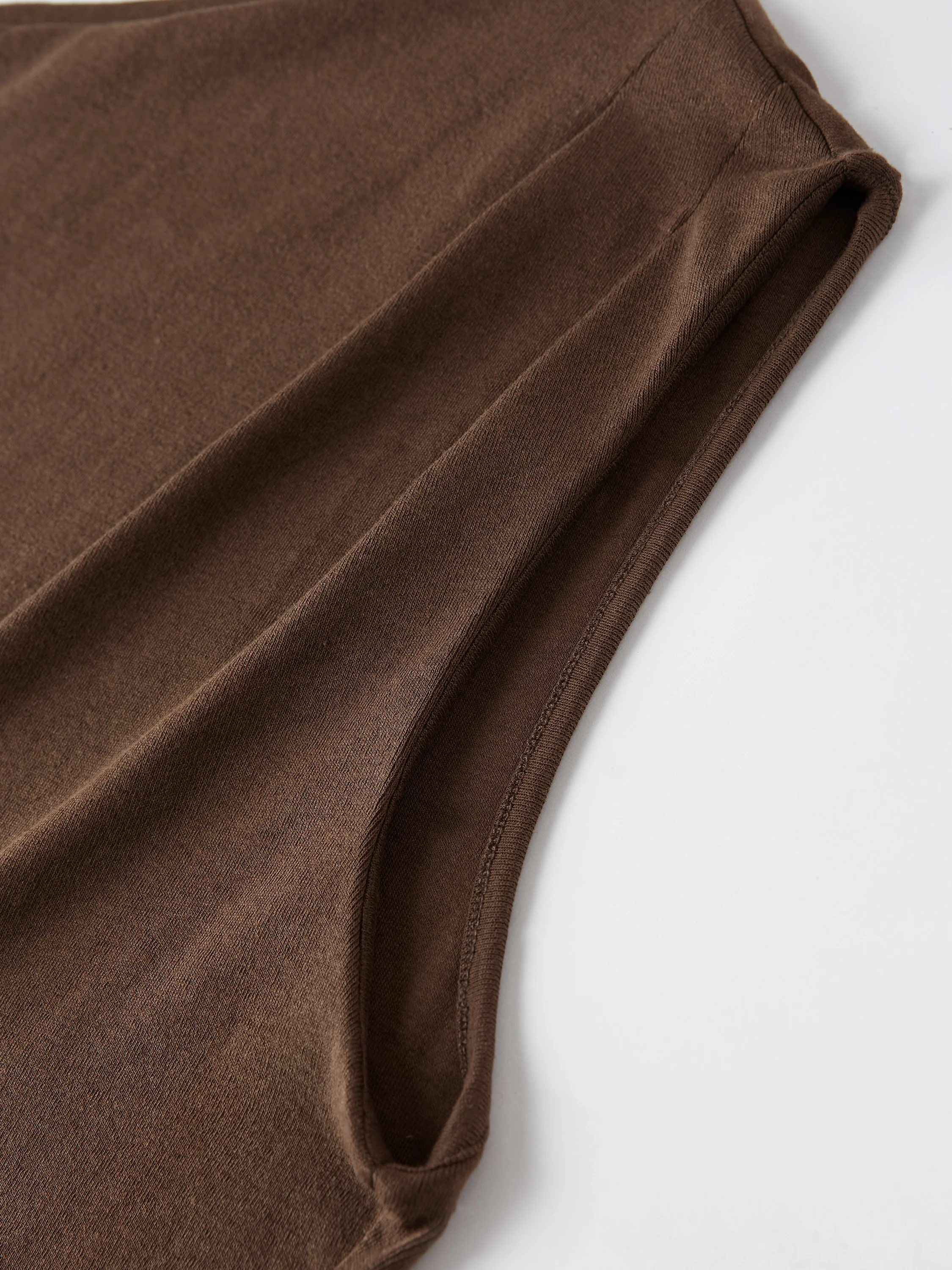 Lace Trim Cotton Lyocell Asymmetrical Shoulder Top - Image 7