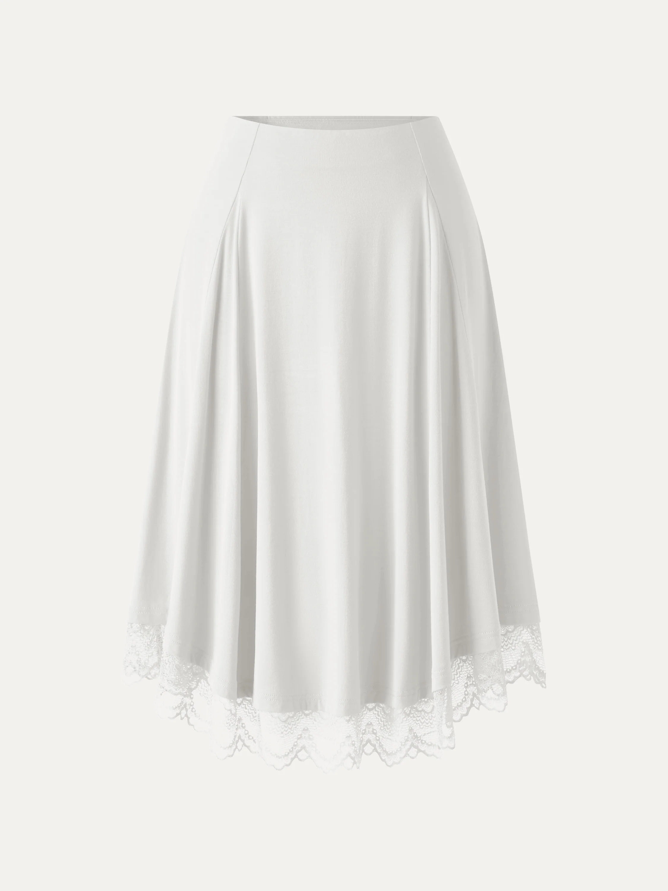 Lace Trim Midi Circle Flare Skirt - Image 12