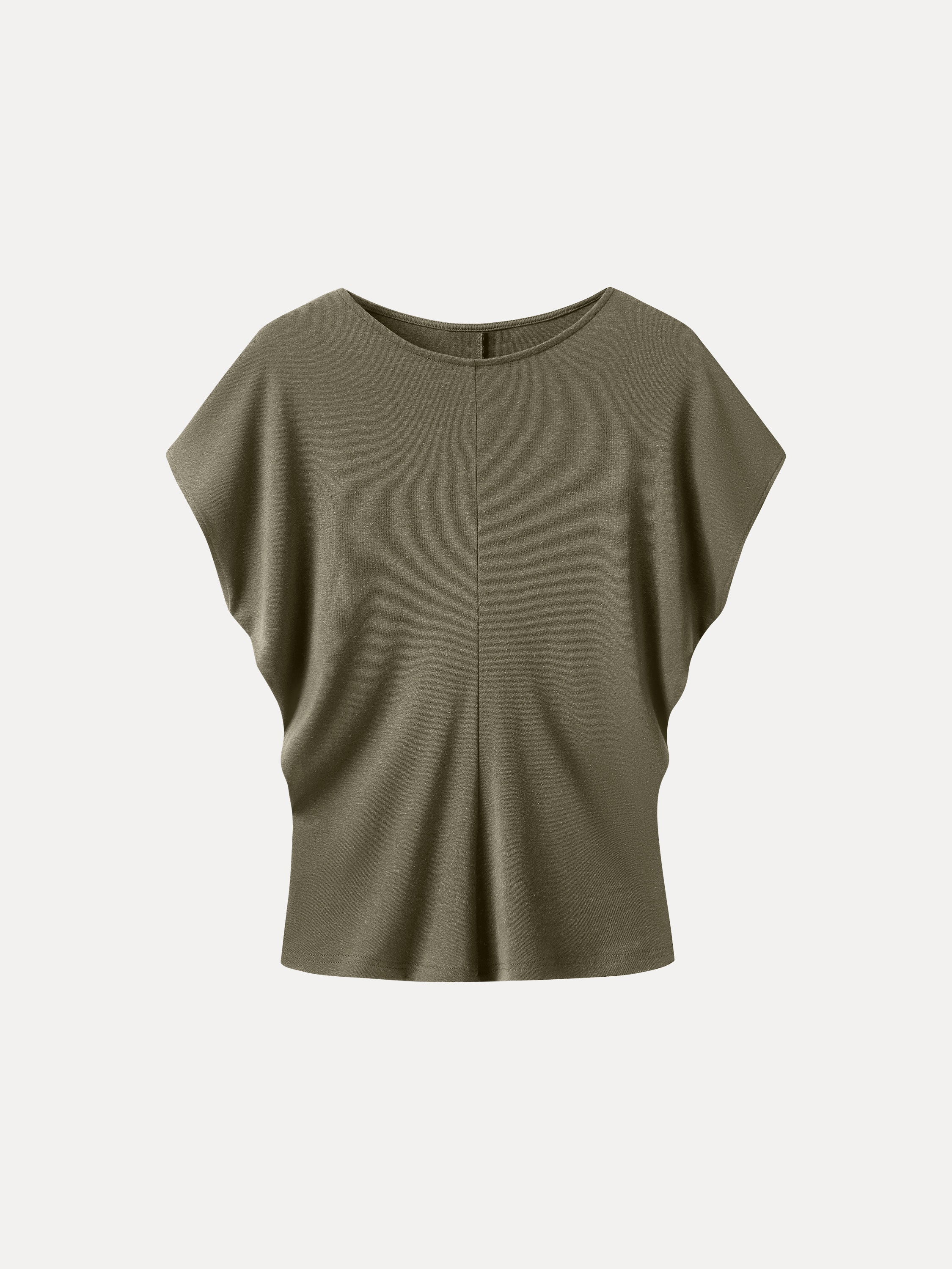 Linen-Blend Round Neck Relaxed Summer Top - Image 10