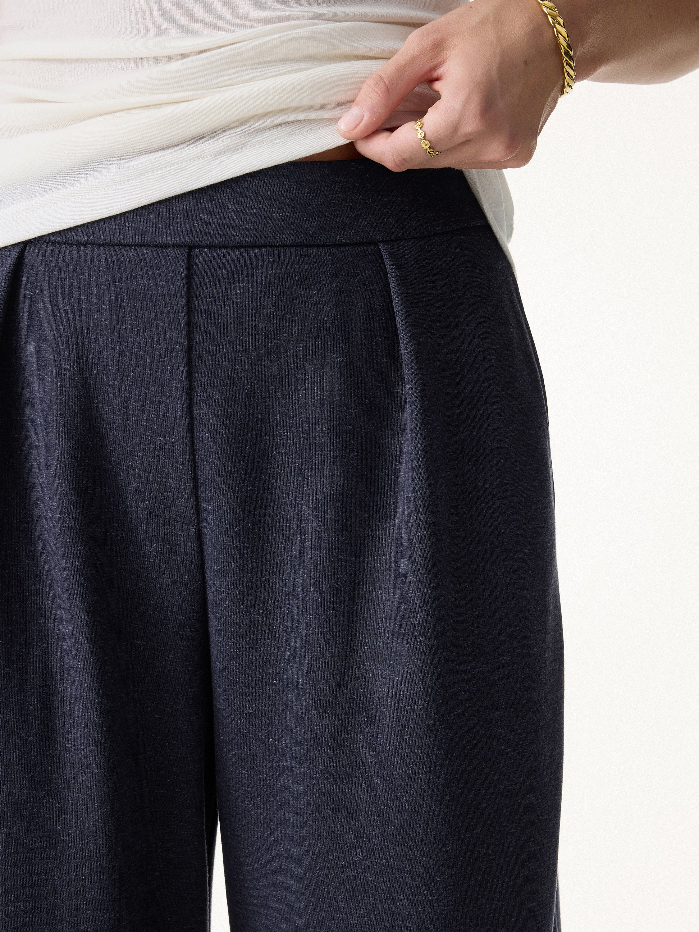 Linen-Like Breathable Barrel Leg Pants - Image 6