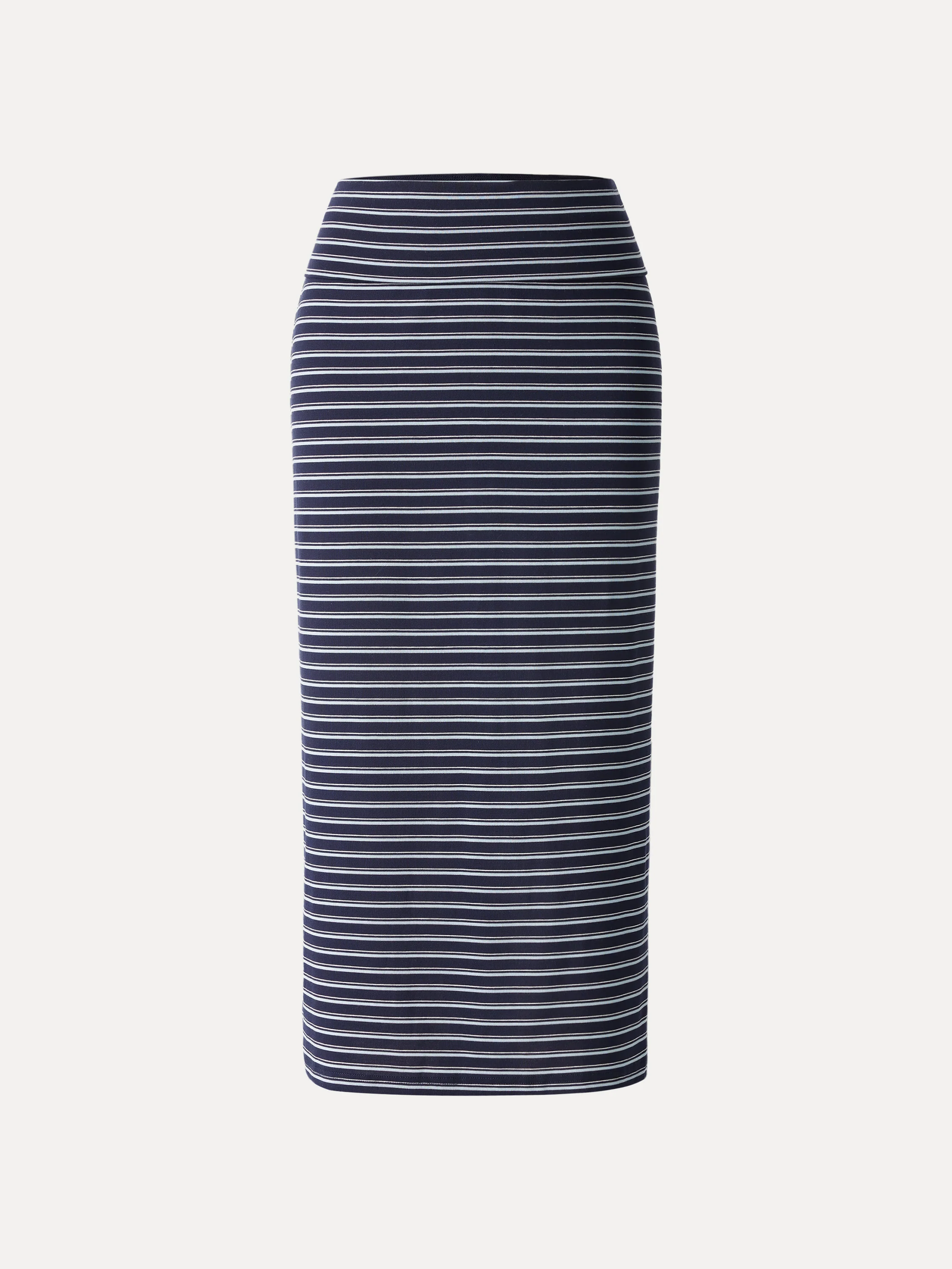 Low Rise Folded Waist Striped Midi Skirt - Image 2