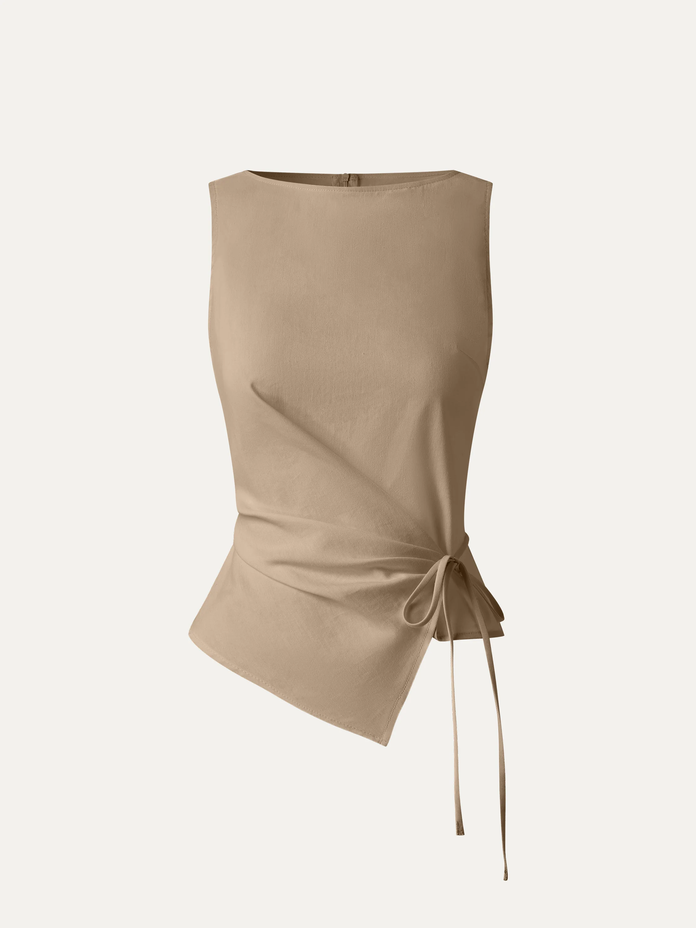 Lyocell-Linen Blend Boatneck Waist-Defined Top - Image 14