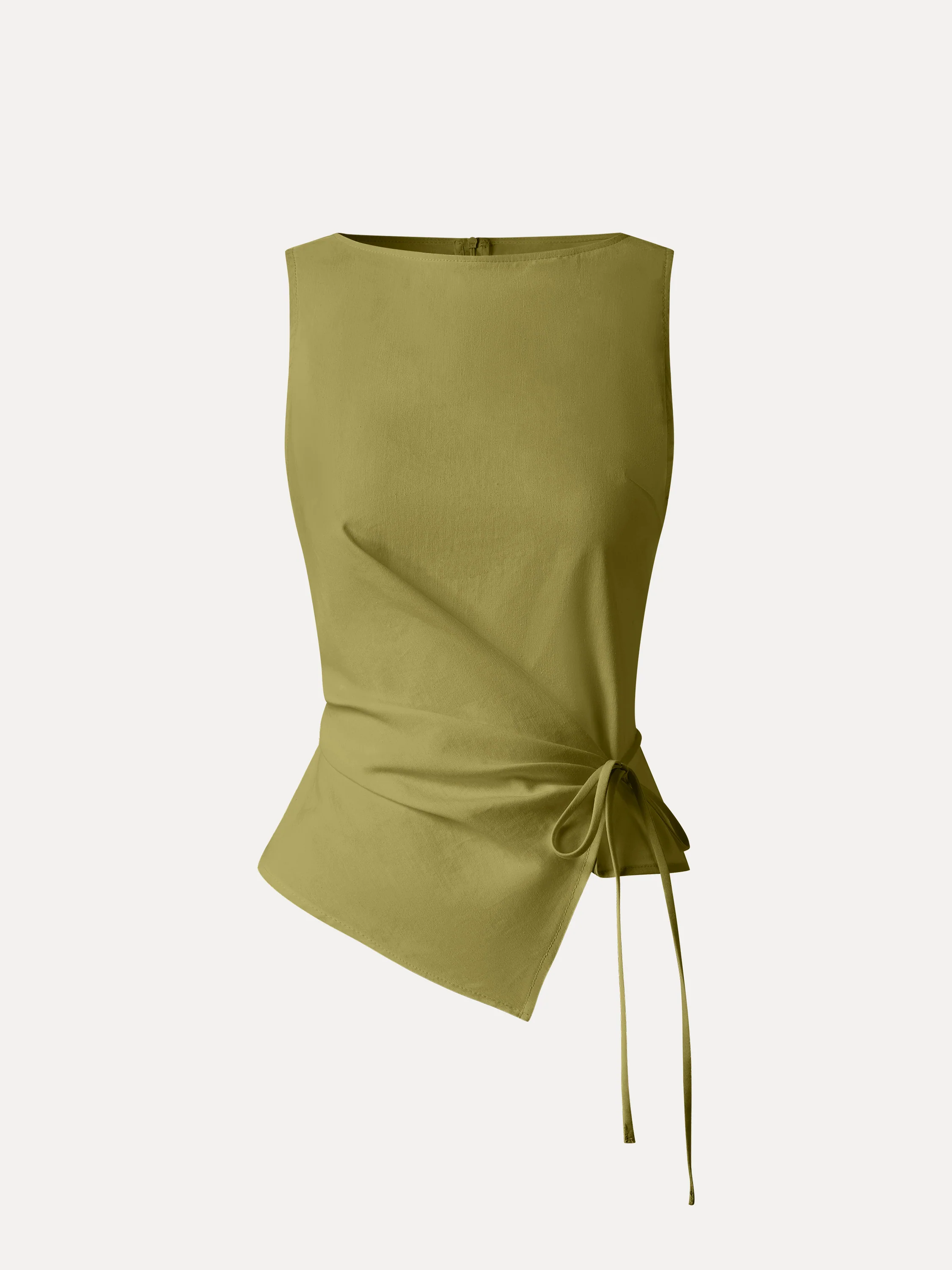 Lyocell-Linen Blend Boatneck Waist-Defined Top - Image 15