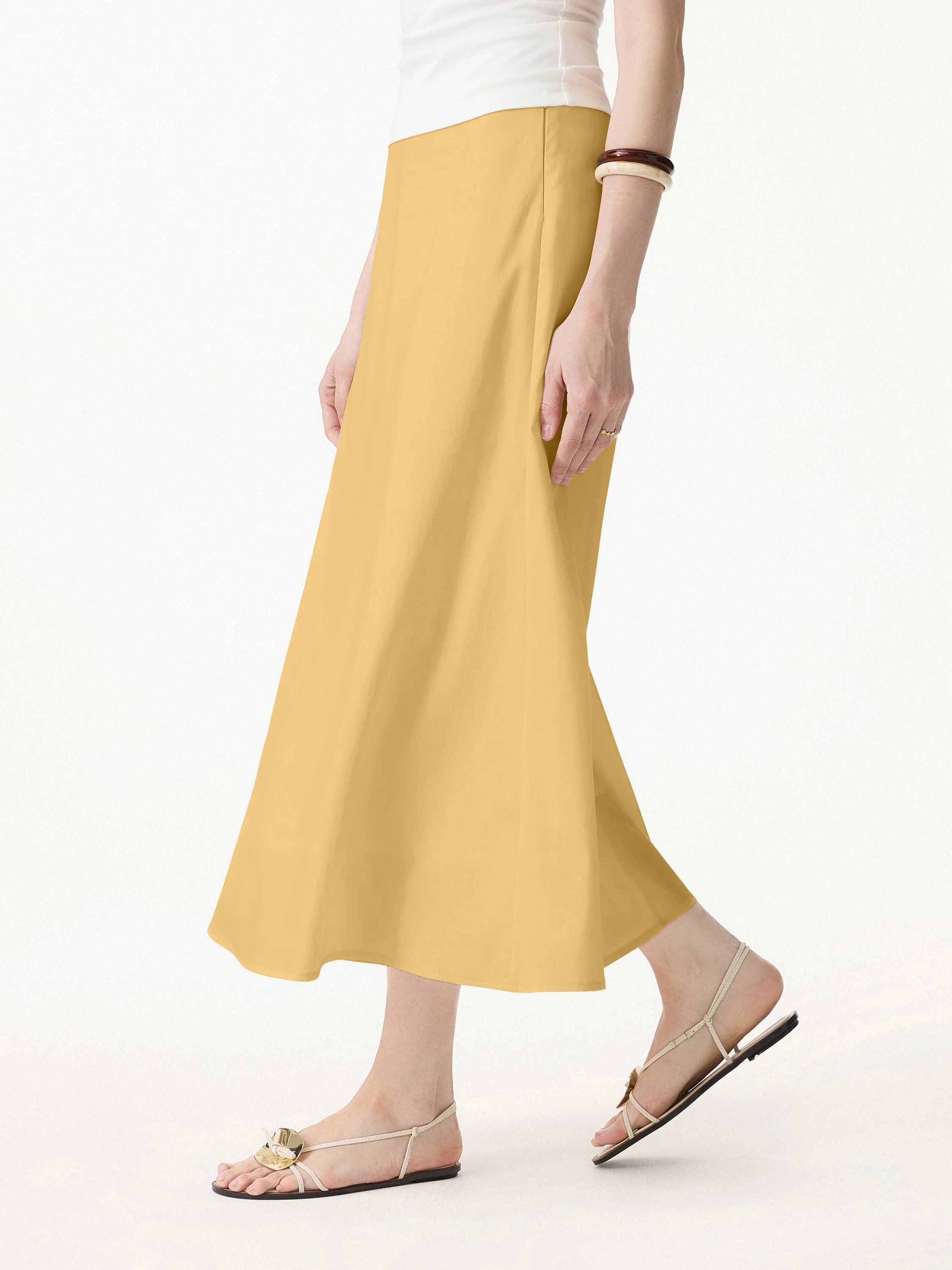 Lyocell-Linen Blend Maxi Flared Pull-On Skirt - Image 12