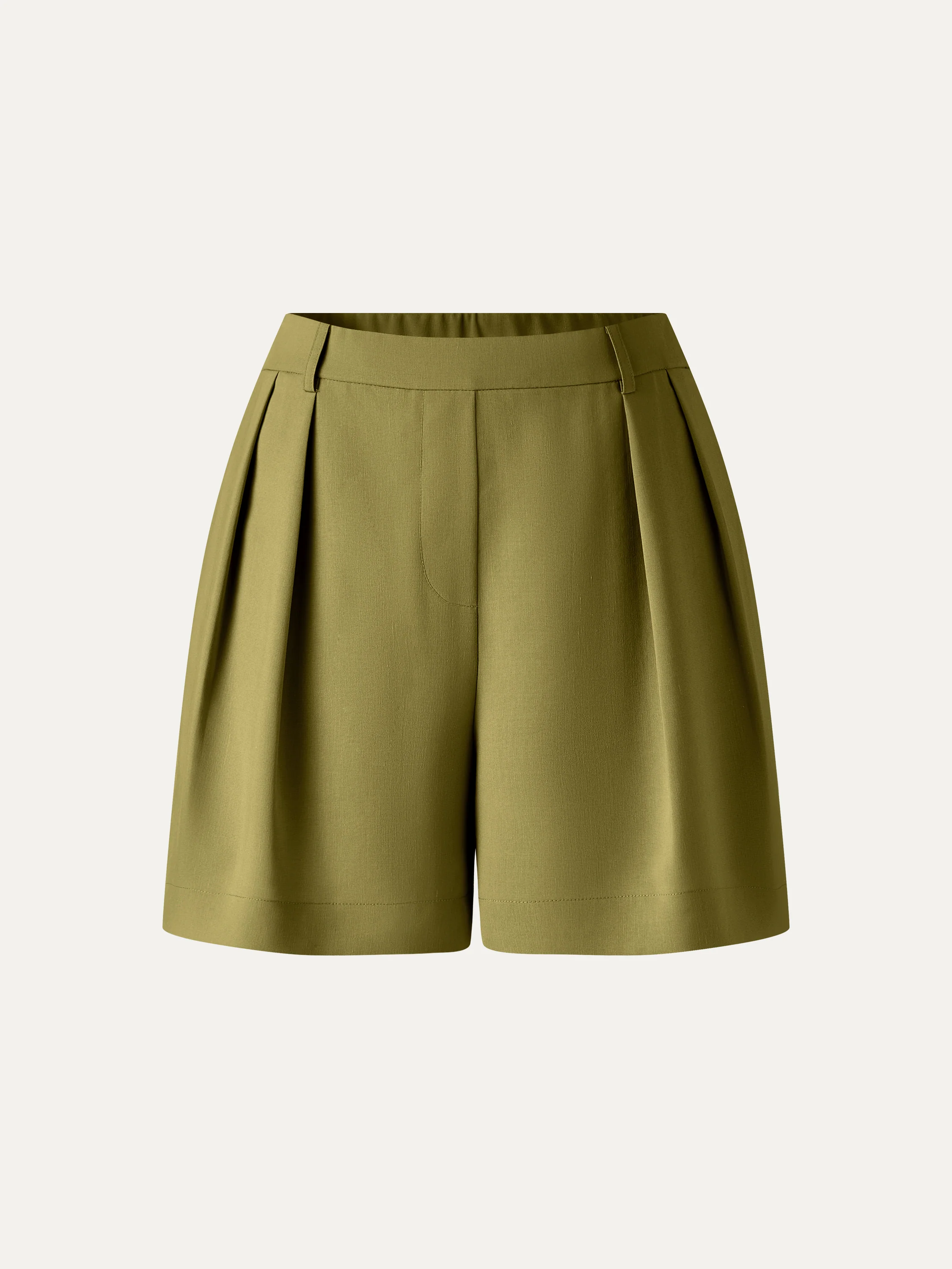 Lyocell-Linen Tailored Shorts with Pockets - Image 2