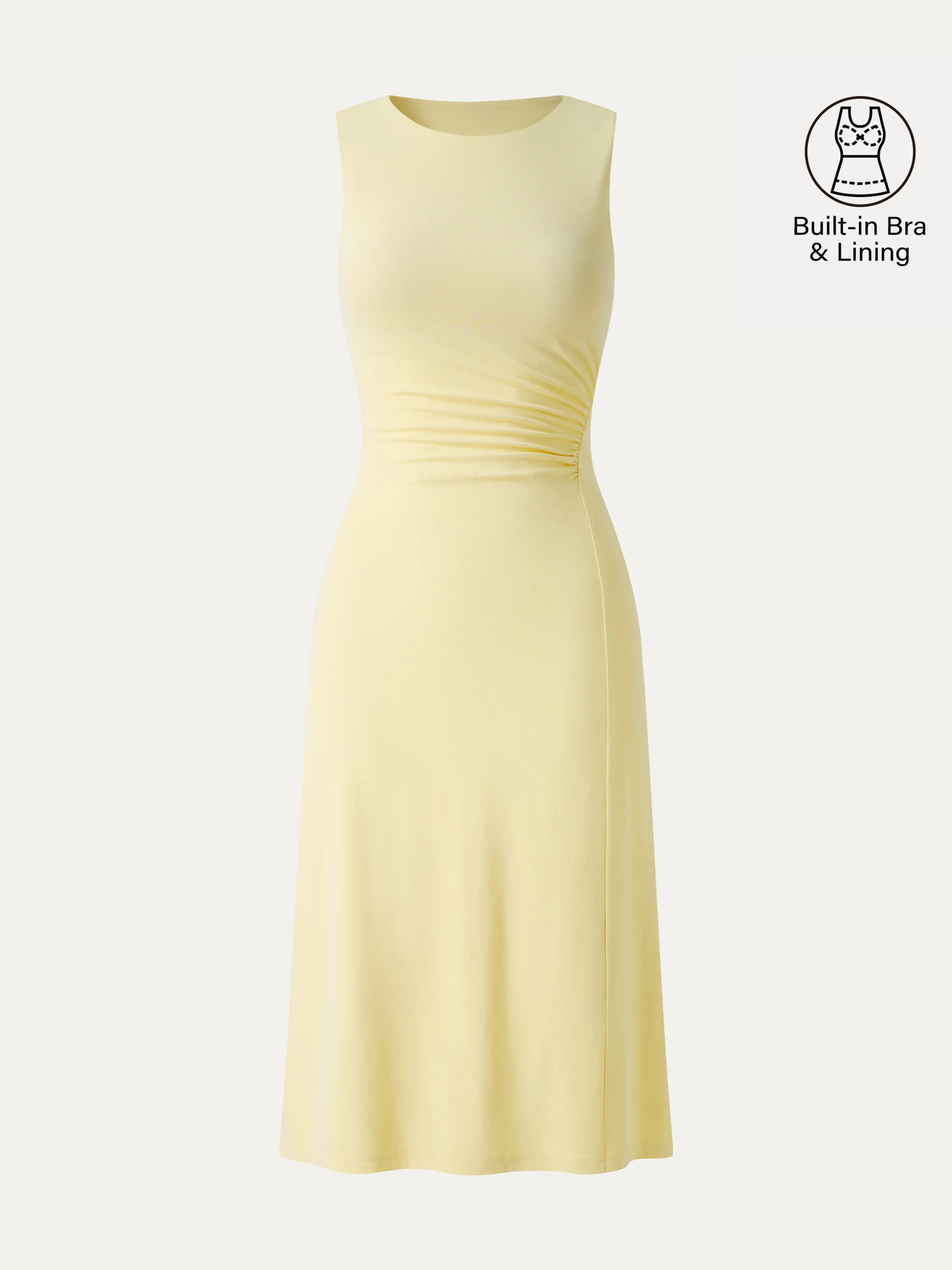 Matte Smooth Gathered Sleeveless Midi Bra Dress - Image 8