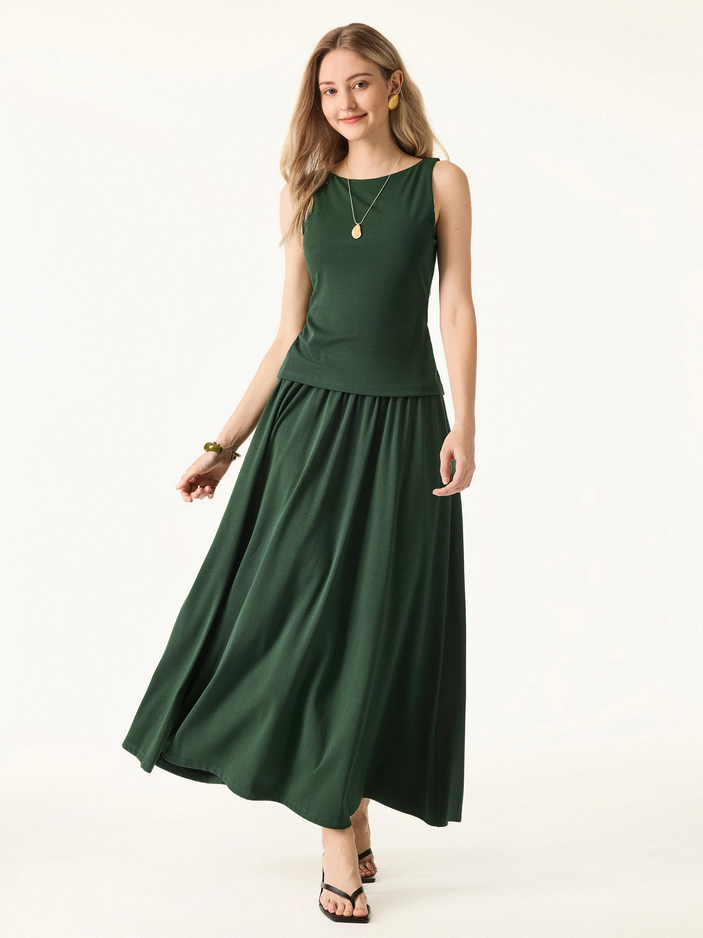 Maxi Umbrella Skirt with Pockets - Image 4