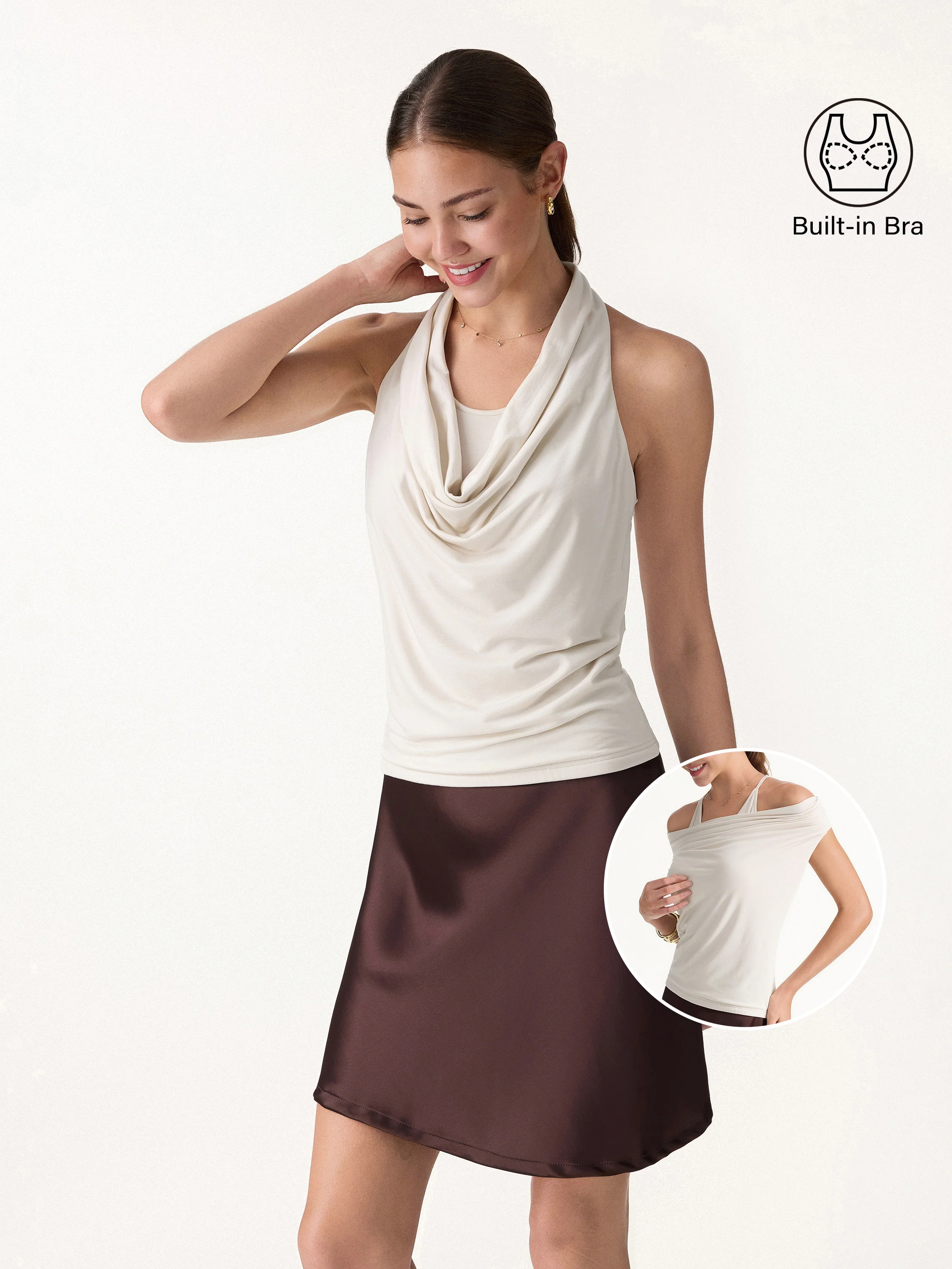 Matte Multi-Wear Cowl Neck Bra Top