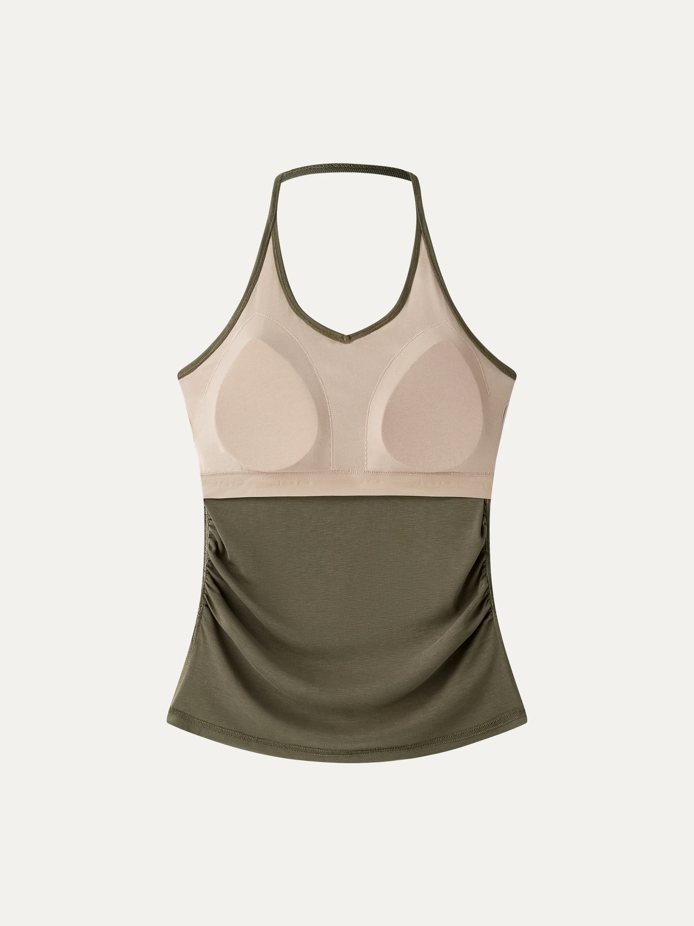 Modal Halter Neck Open Back Ruched Bra Top - Image 8