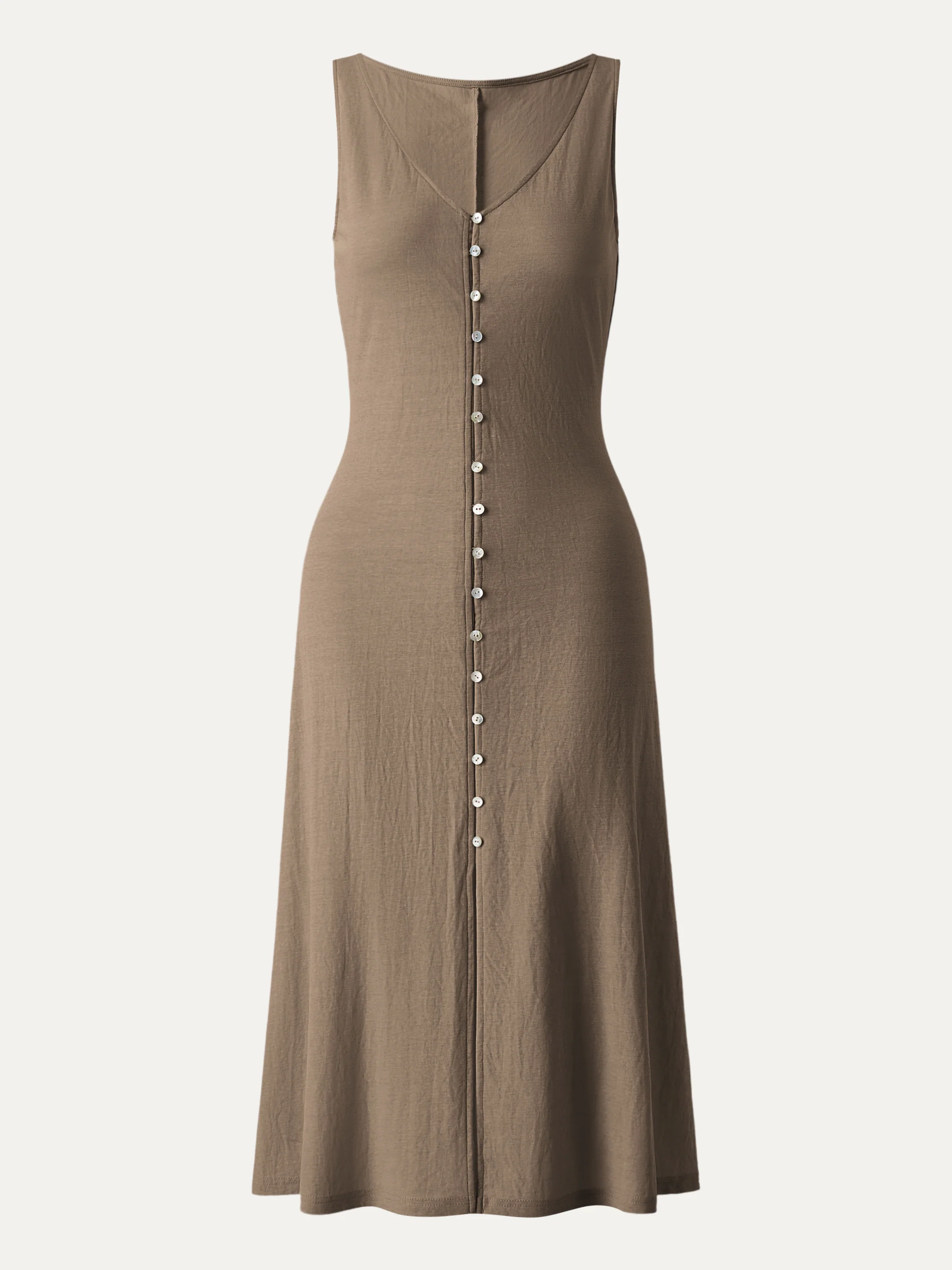 Multi-wear V-neck Button Front Midi Vest Dress - Image 2