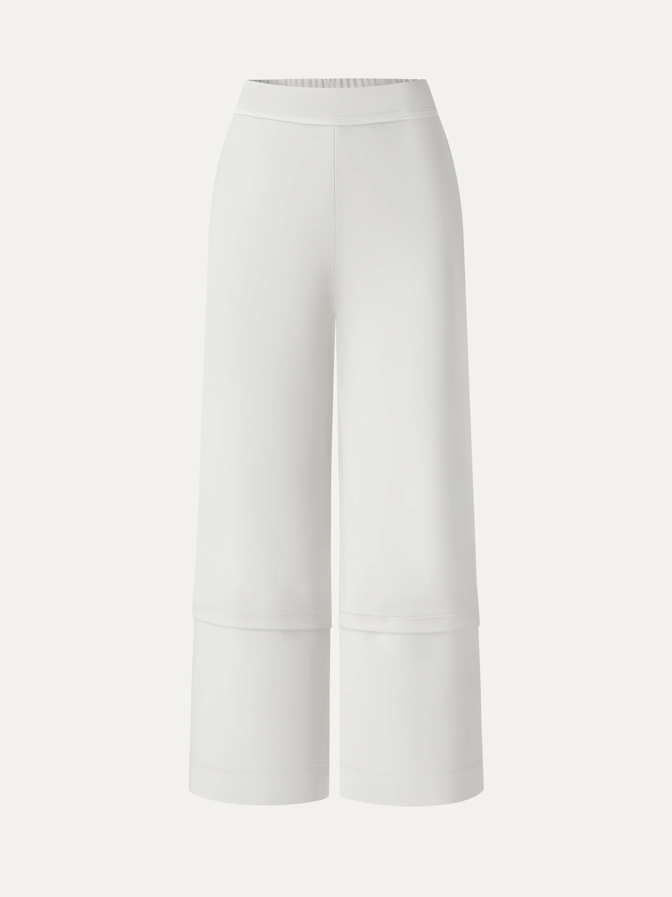 Not-See-Thru Mid Rise Cropped Wide Leg Pants with Pockets - Image 10