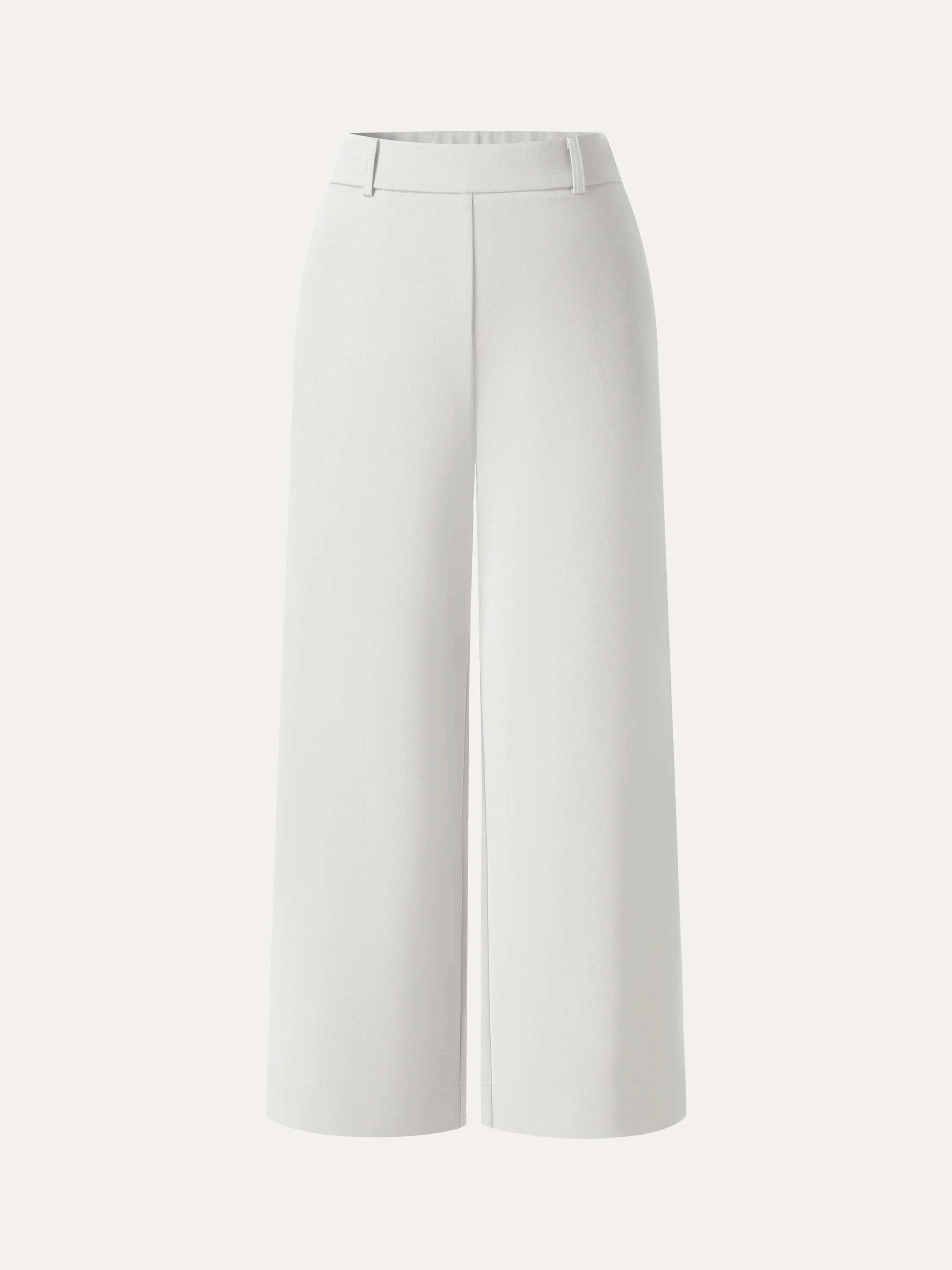 Not-See-Thru Mid Rise Cropped Wide Leg Pants with Pockets - Image 11