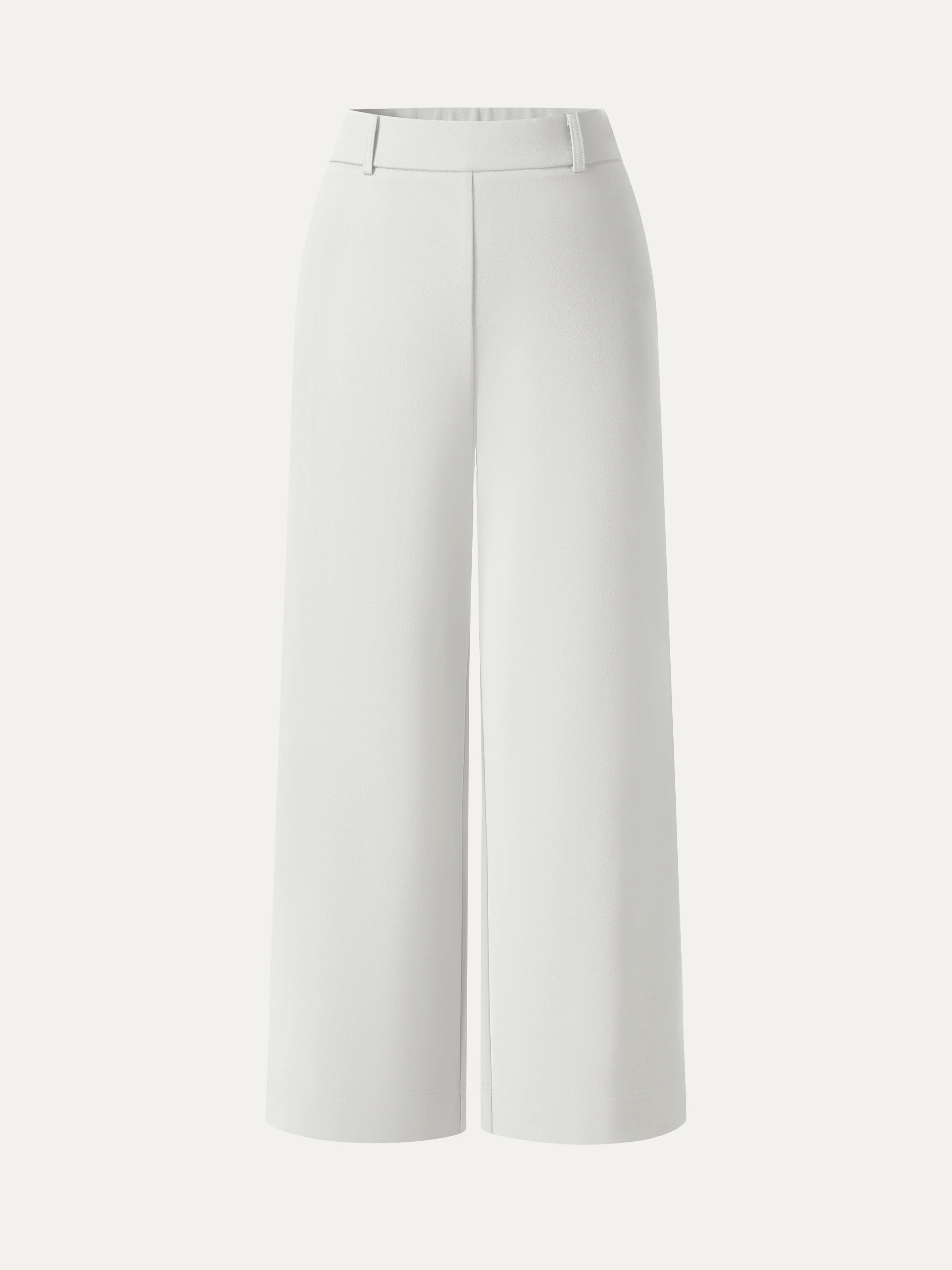 Not-See-Thru Mid Rise Cropped Wide Leg Pants with Pockets - Image 9