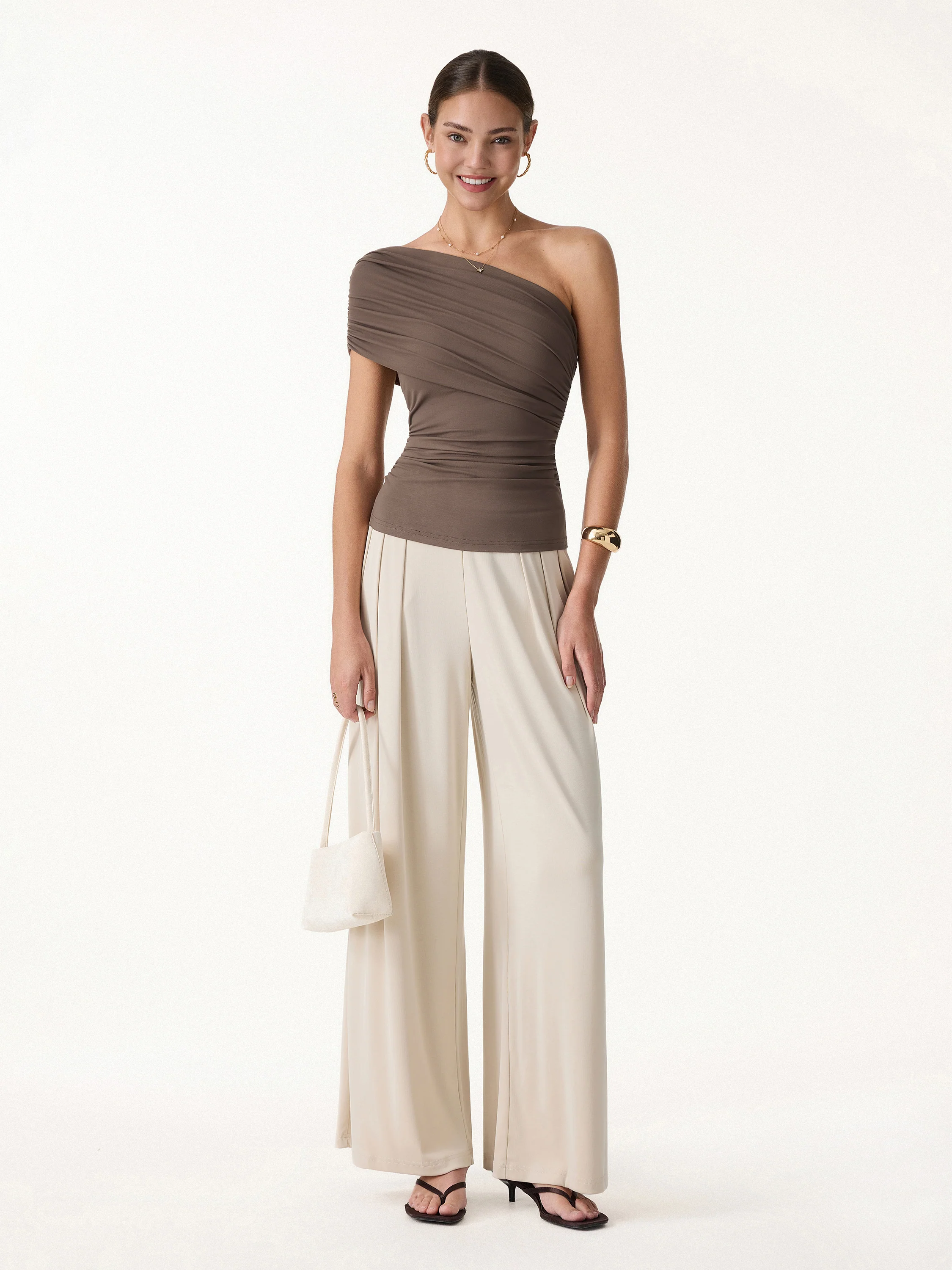 One Shoulder Gathered Bra Top - Image 6