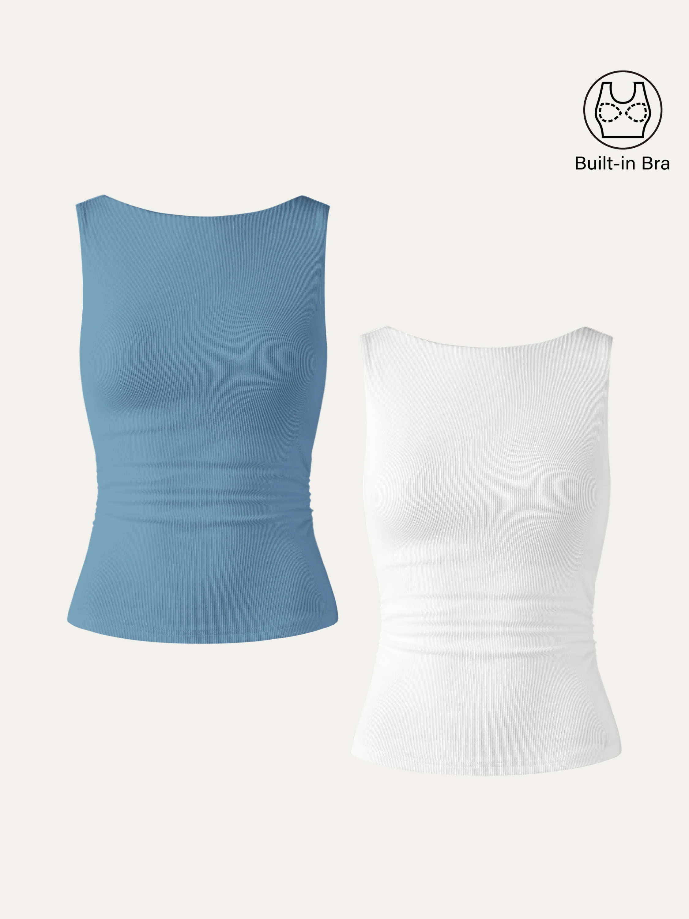 Elastic Open Back Bra Tank - Image 23