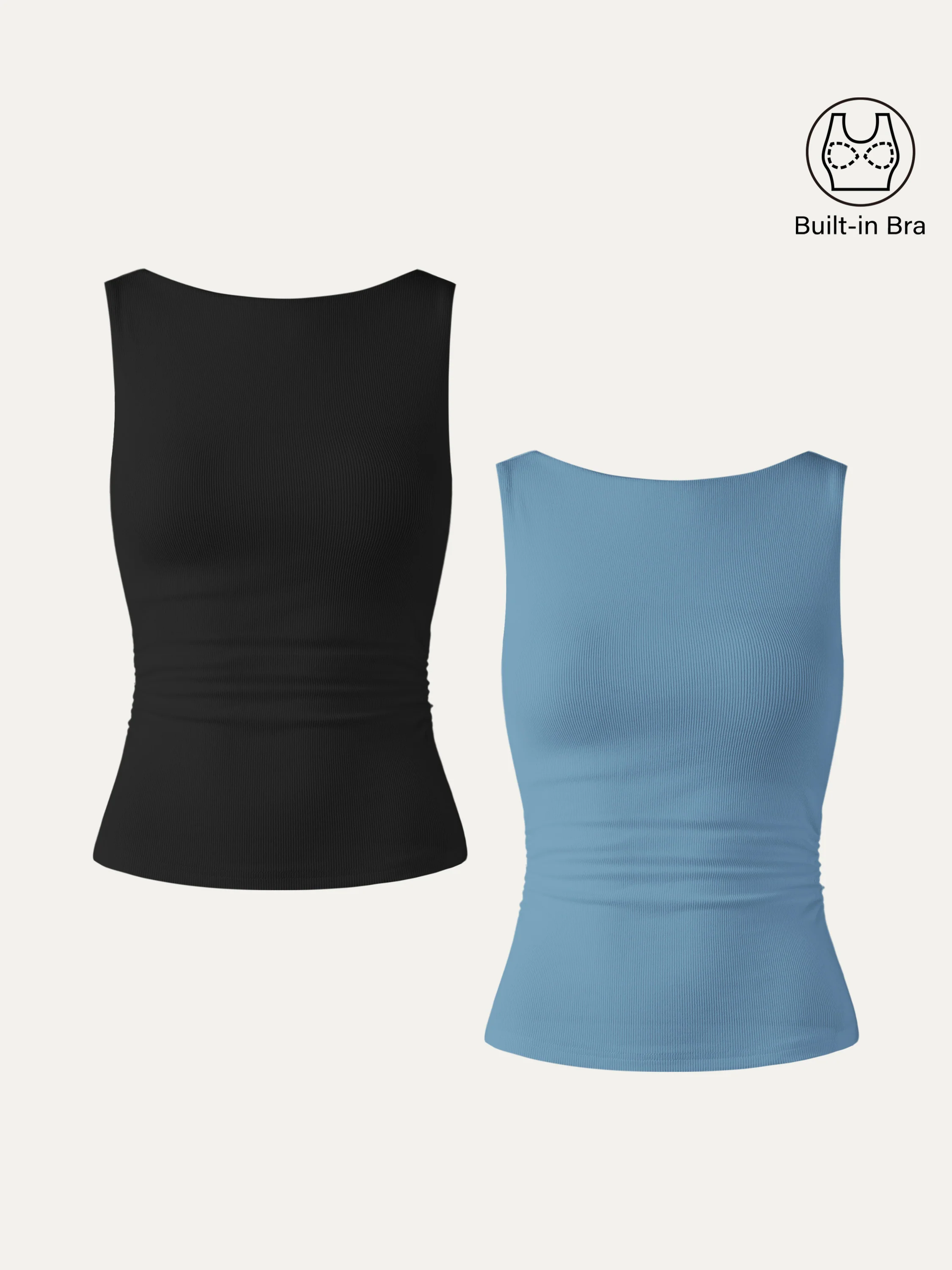Elastic Open Back Bra Tank - Image 25