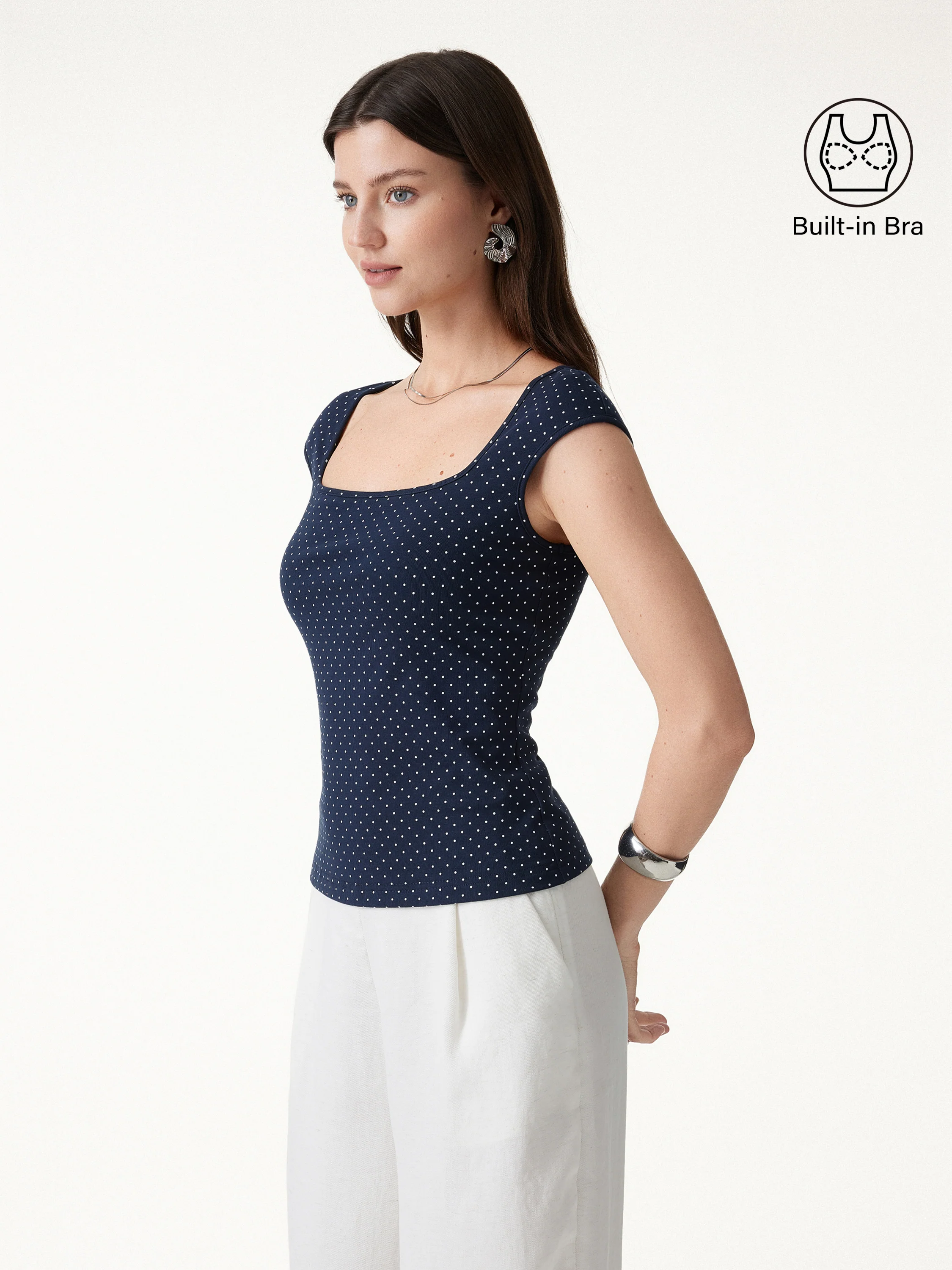 Polka Dots Square Neck Bra Top