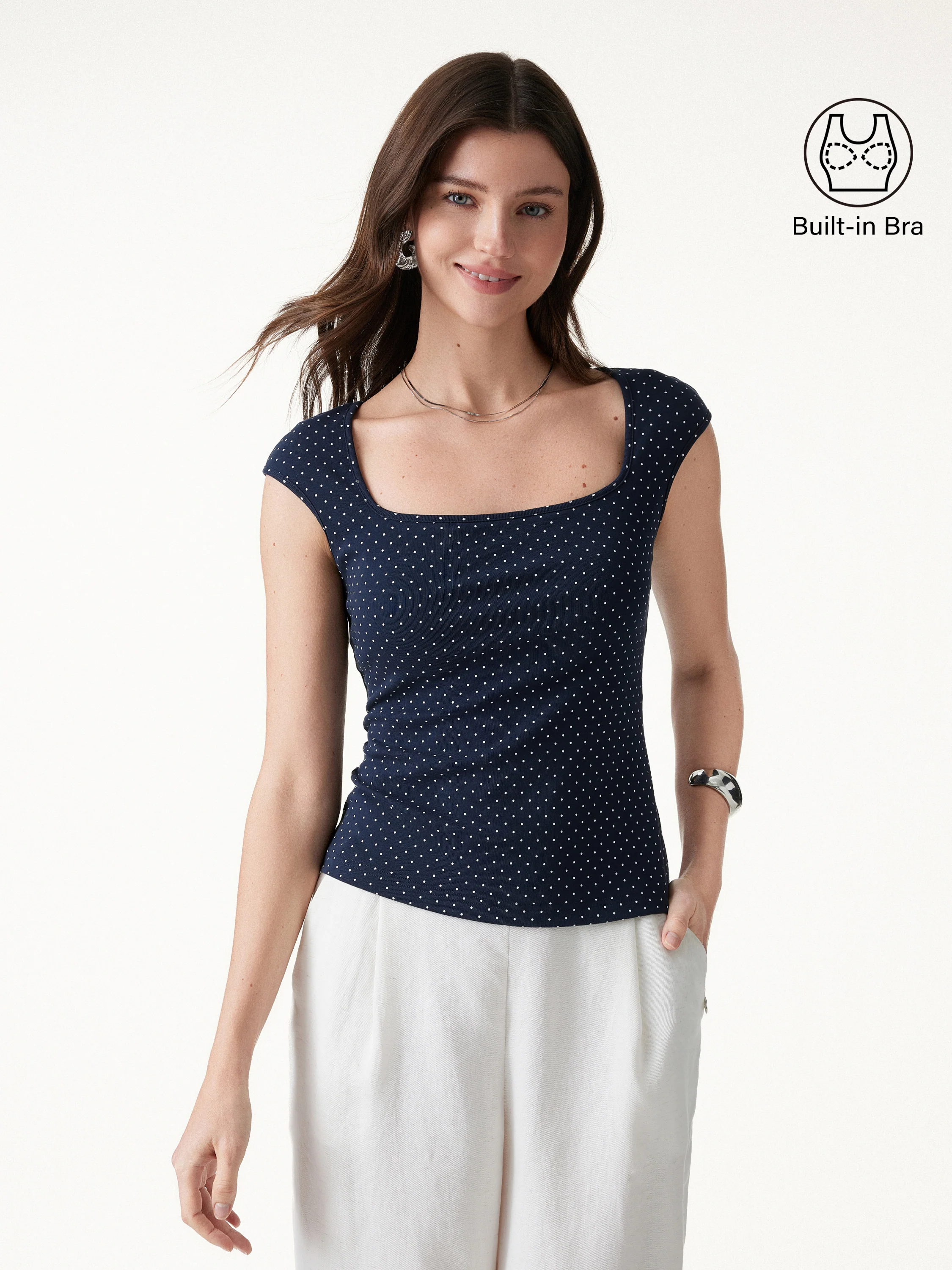 Polka Dots Square Neck Bra Top - Image 5