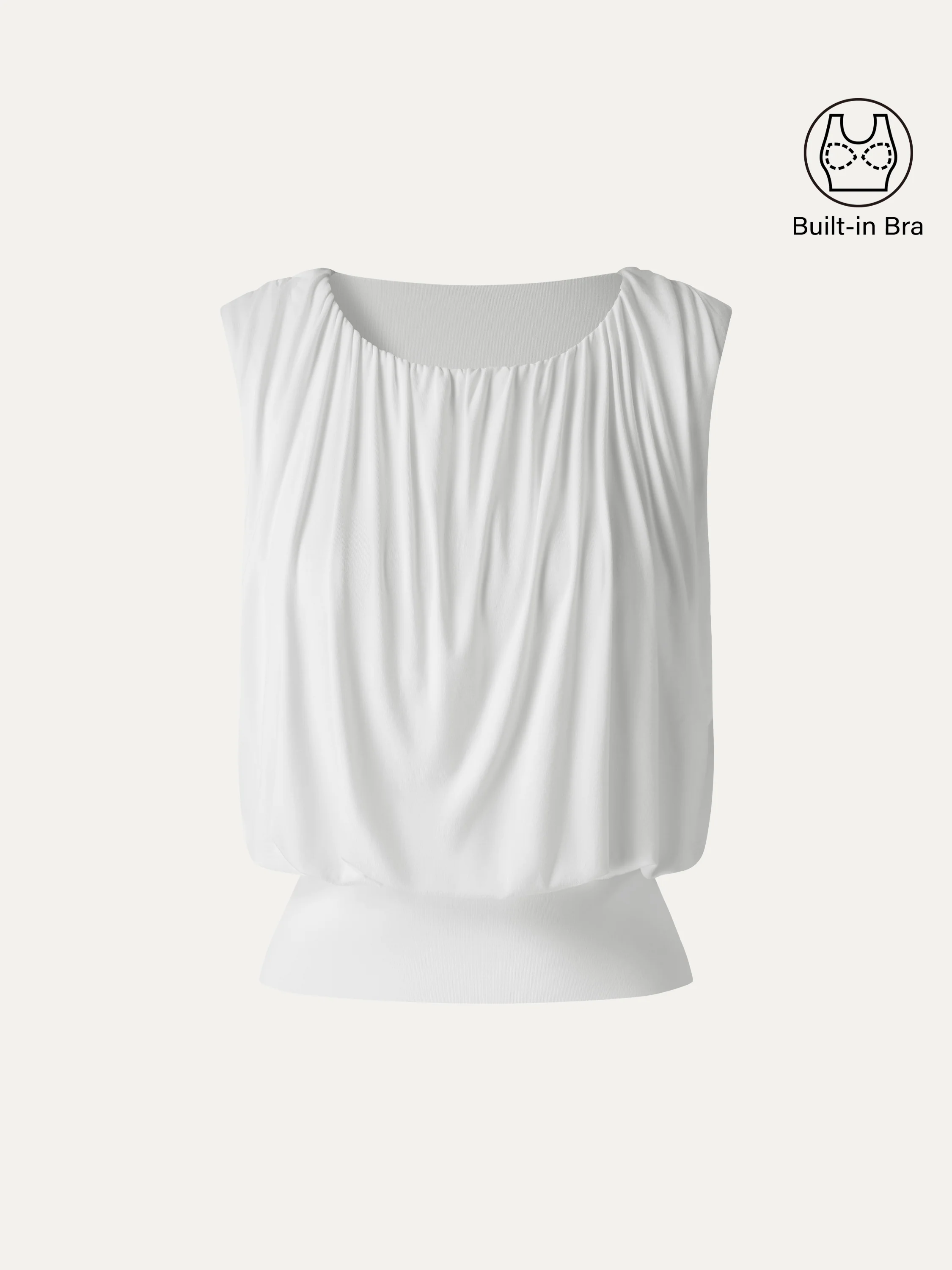 Round Neck Gathered Sleeveless Bra Top - Image 11