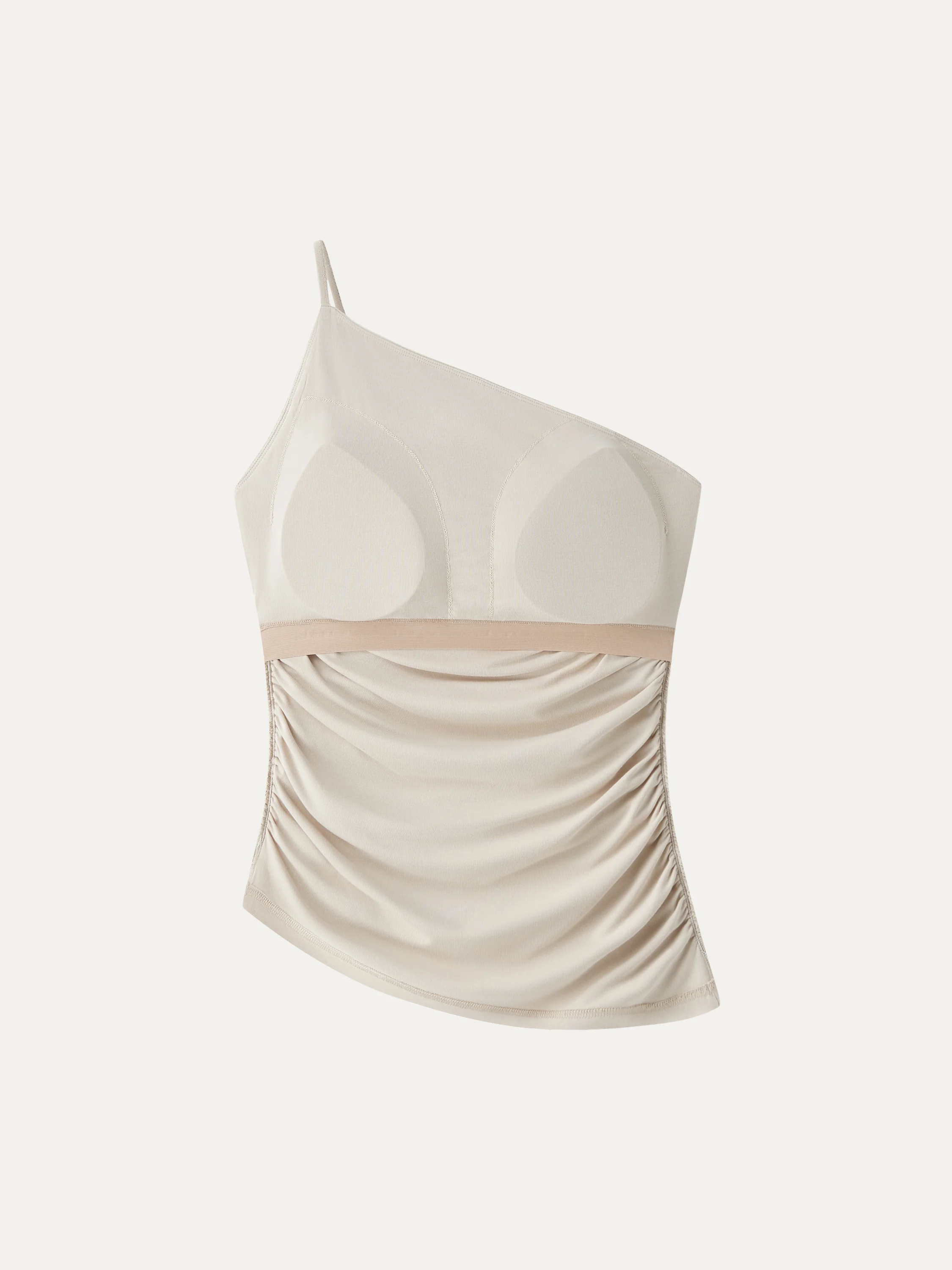 Ruched One Shoulder Asymmetrical Bra Top - Image 9